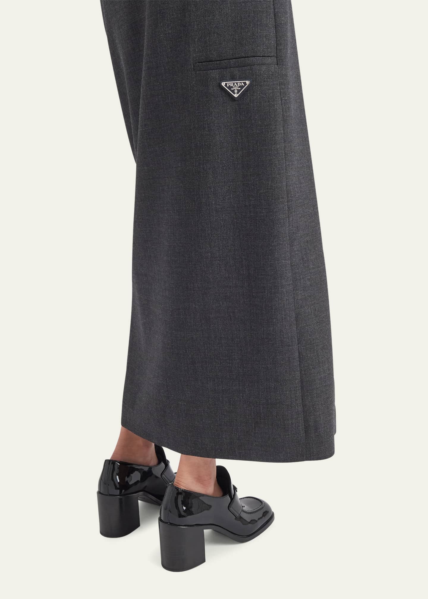Prada Wraparound Wool Midi Skirt Image 4 of 4