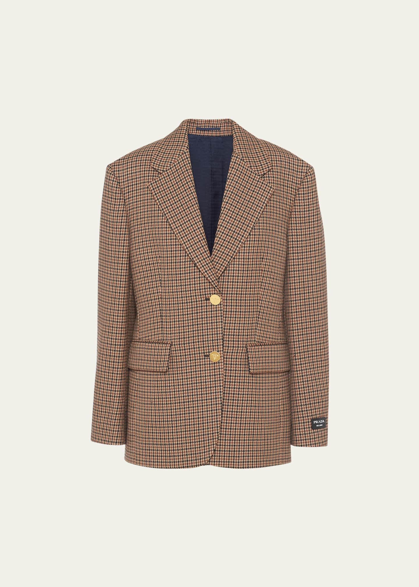 Prada Pied De Poule Single-Breasted Jacket - Bergdorf Goodman