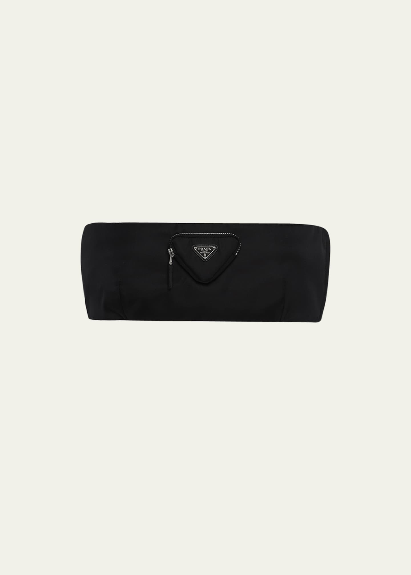 Genuine Prada Nylon Pouch Makeup Cosmetic Case Clutch Bag Travel Black  Women'S