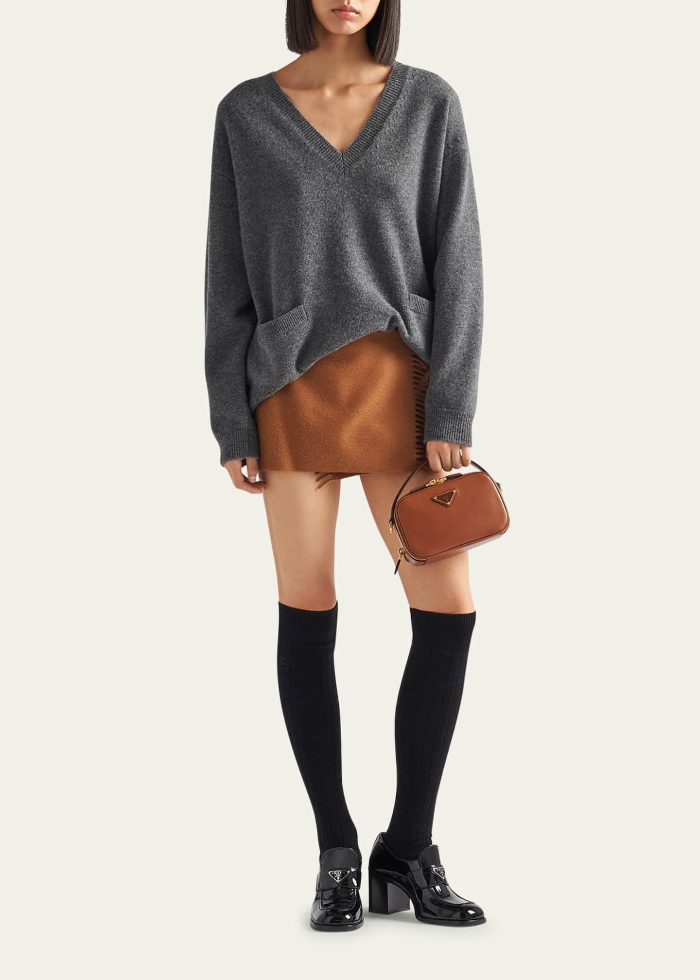 Prada Fringe Cashmere Scarf Mini Skirt Image 2 of 4