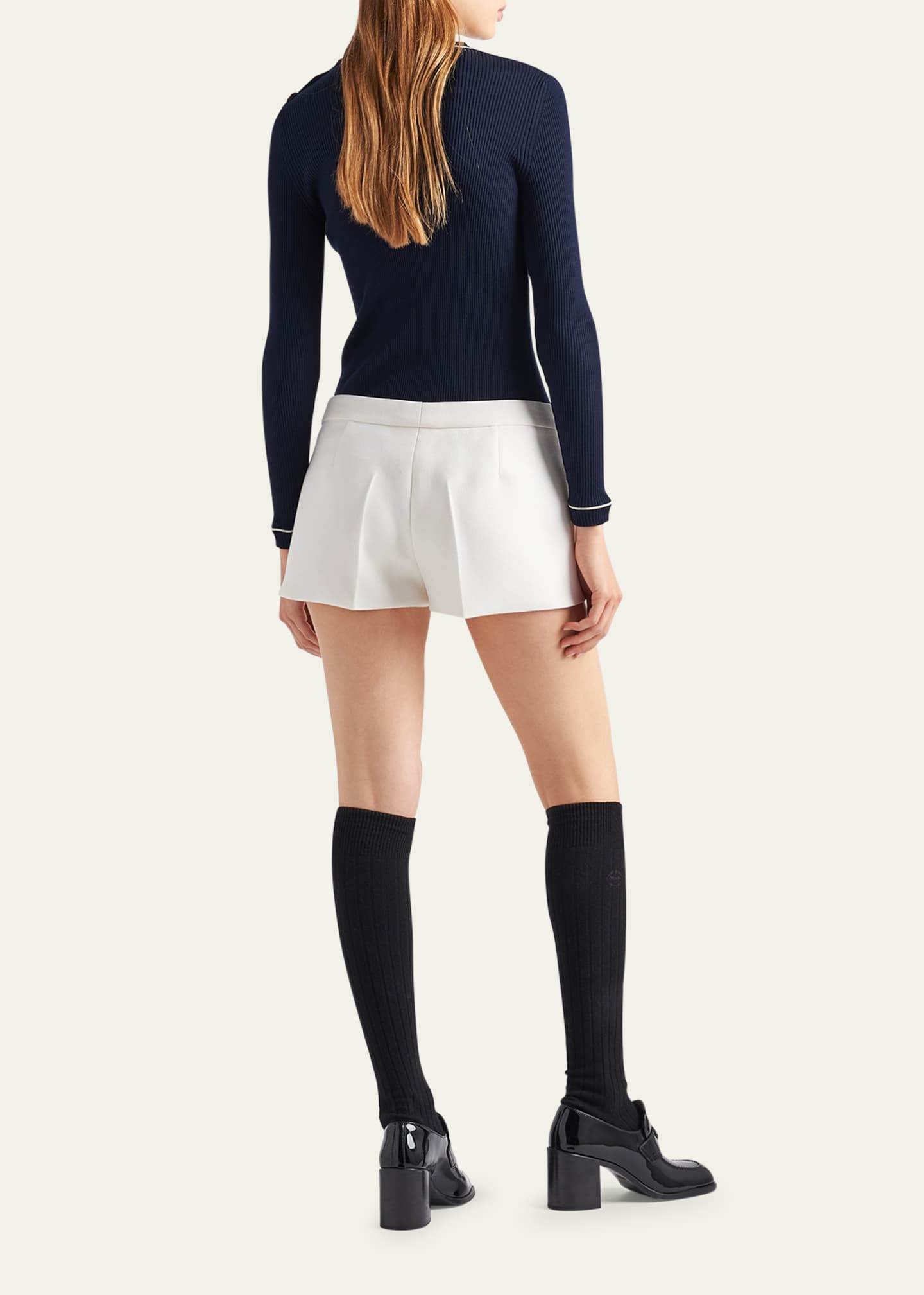 Prada Silk Knit Top with Shoulder Buttons Image 3 of 4