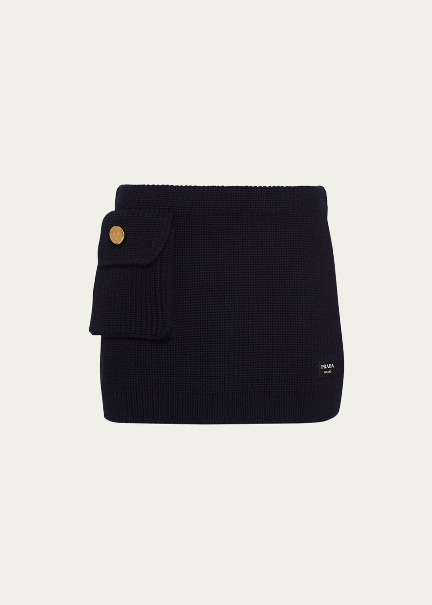 Prada Flap Pocket Wool Mini Skirt - Bergdorf Goodman