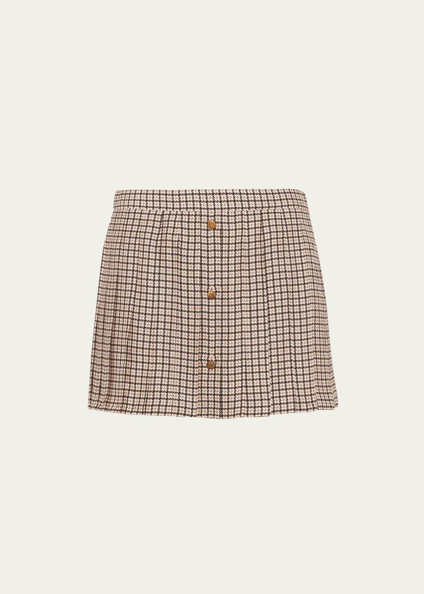 Prada Quadretto Pleated Mini Skirt Image 1 of 5