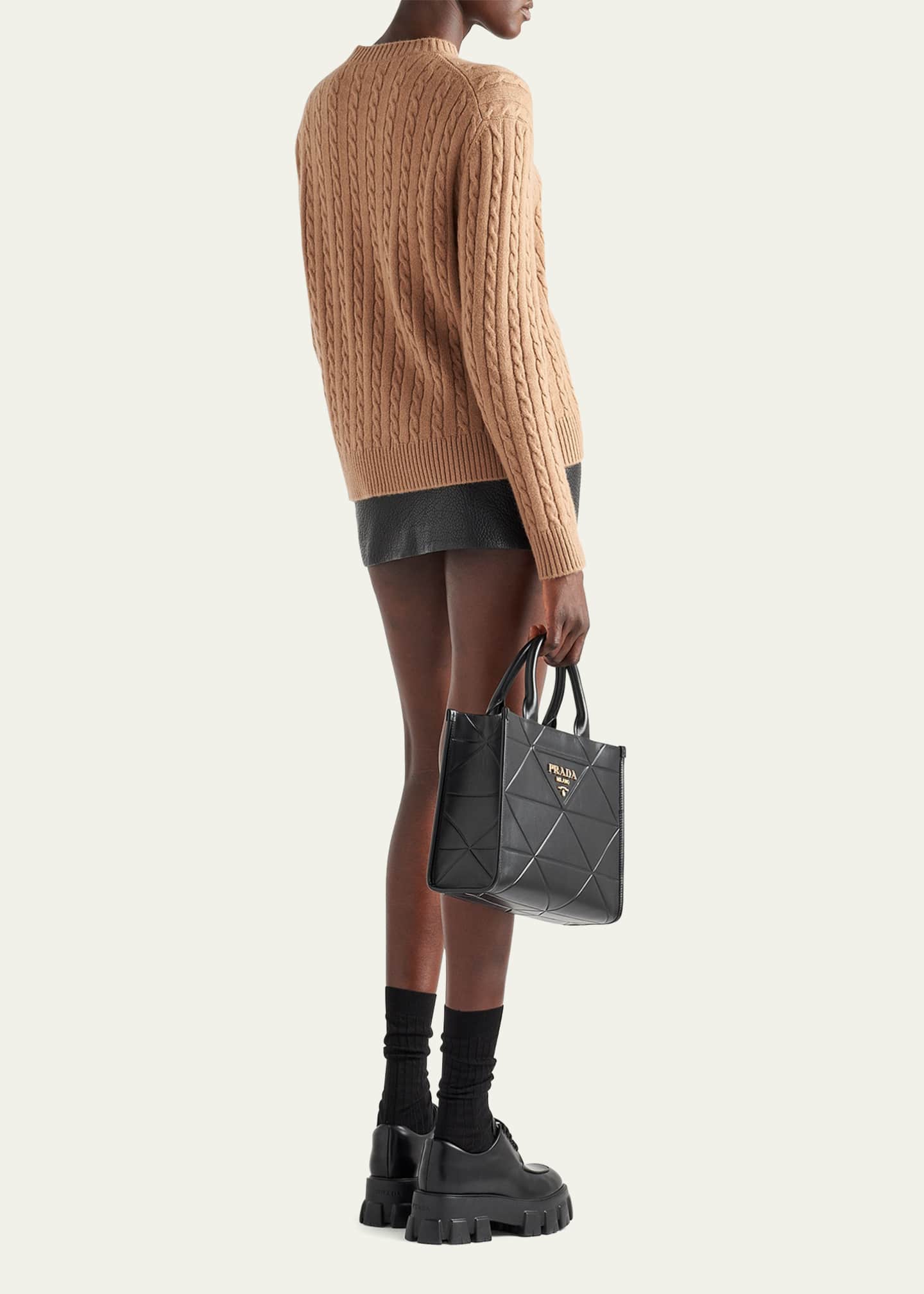 Prada Embossed Logo Cable Cashmere Sweater Image 3 of 3