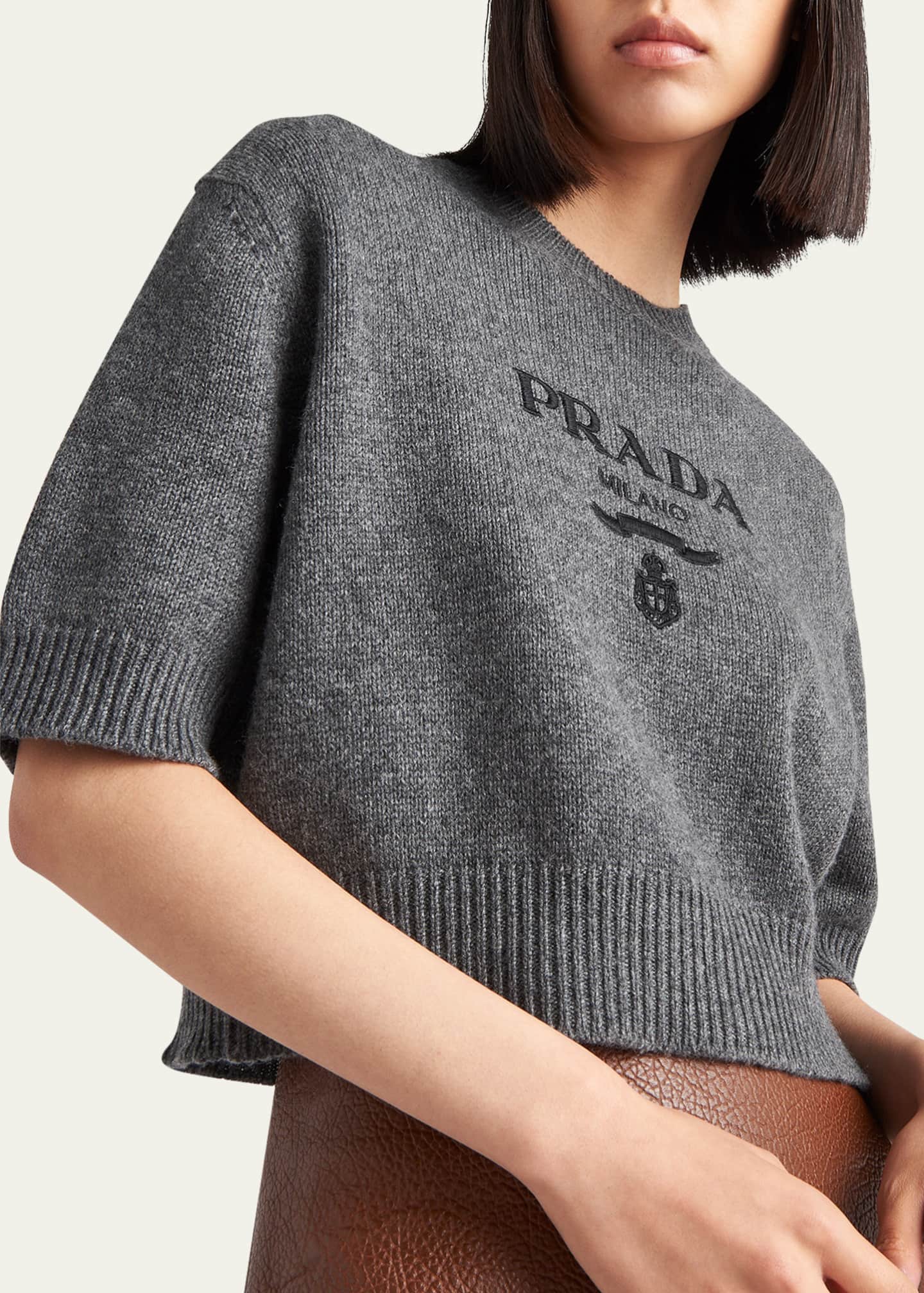 Prada Logo Cashmere Wool Shirt - Bergdorf Goodman
