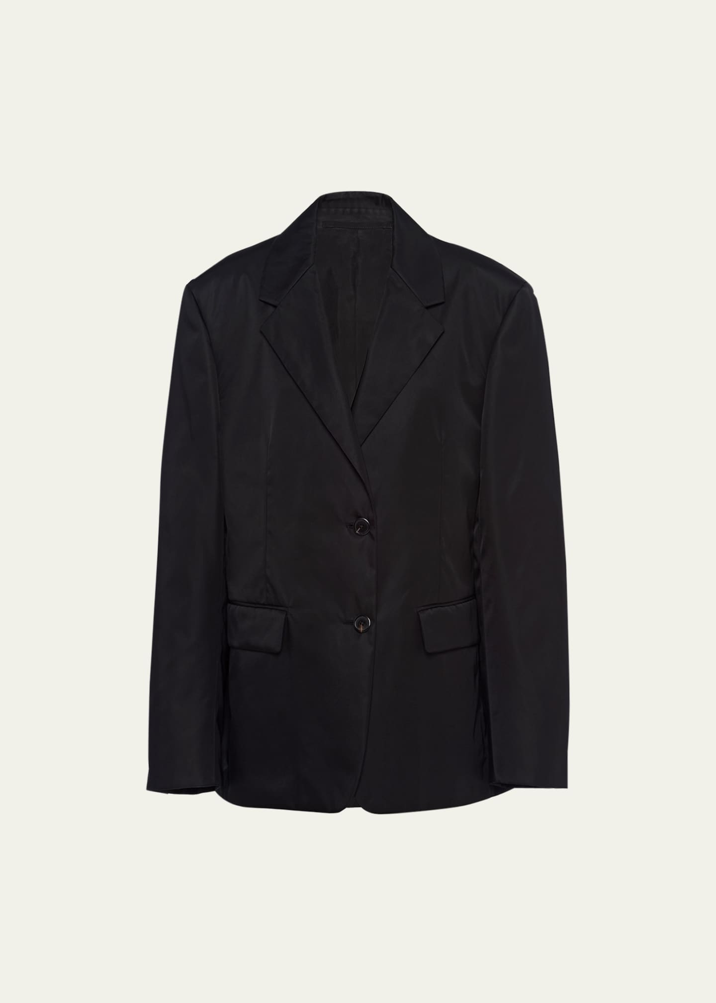 Prada Re-Nylon Single-Breasted Jacket with Mini Pouch
