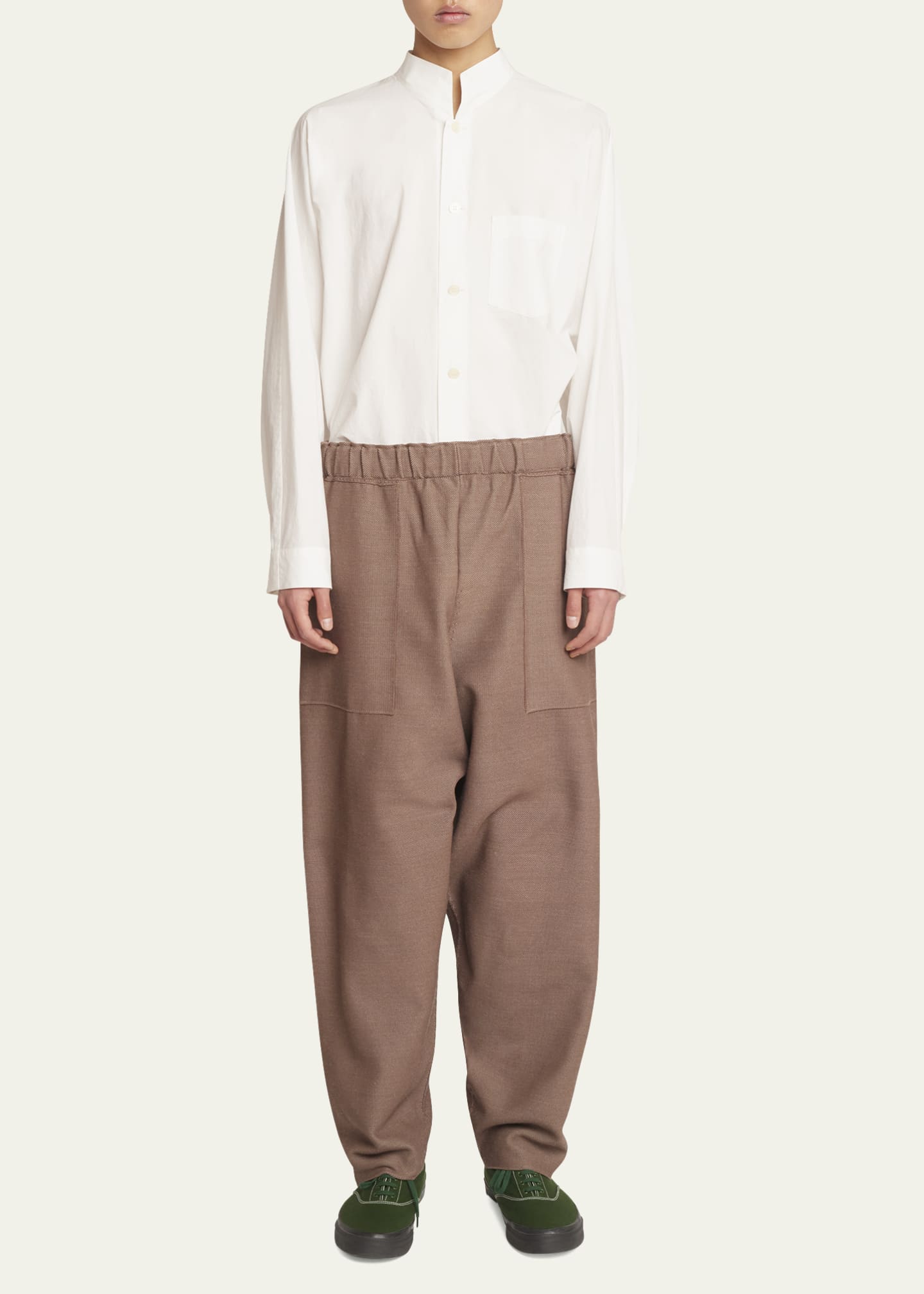 Homme Plisse Issey Miyake Men s Baggy Canvas Carrot Pants