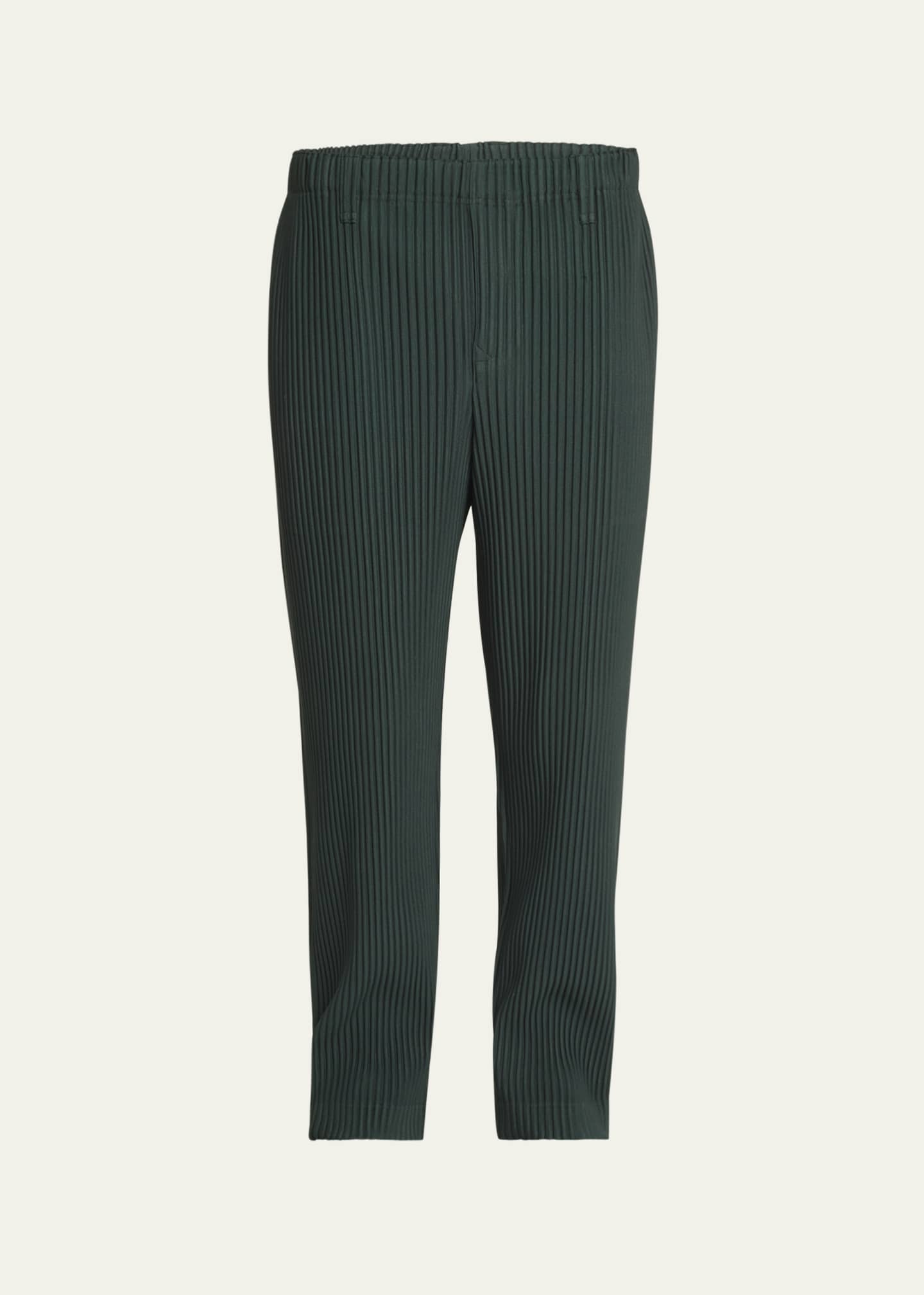 Homme Plisse Issey Miyake Men's Pleated Polyester Slim Pants