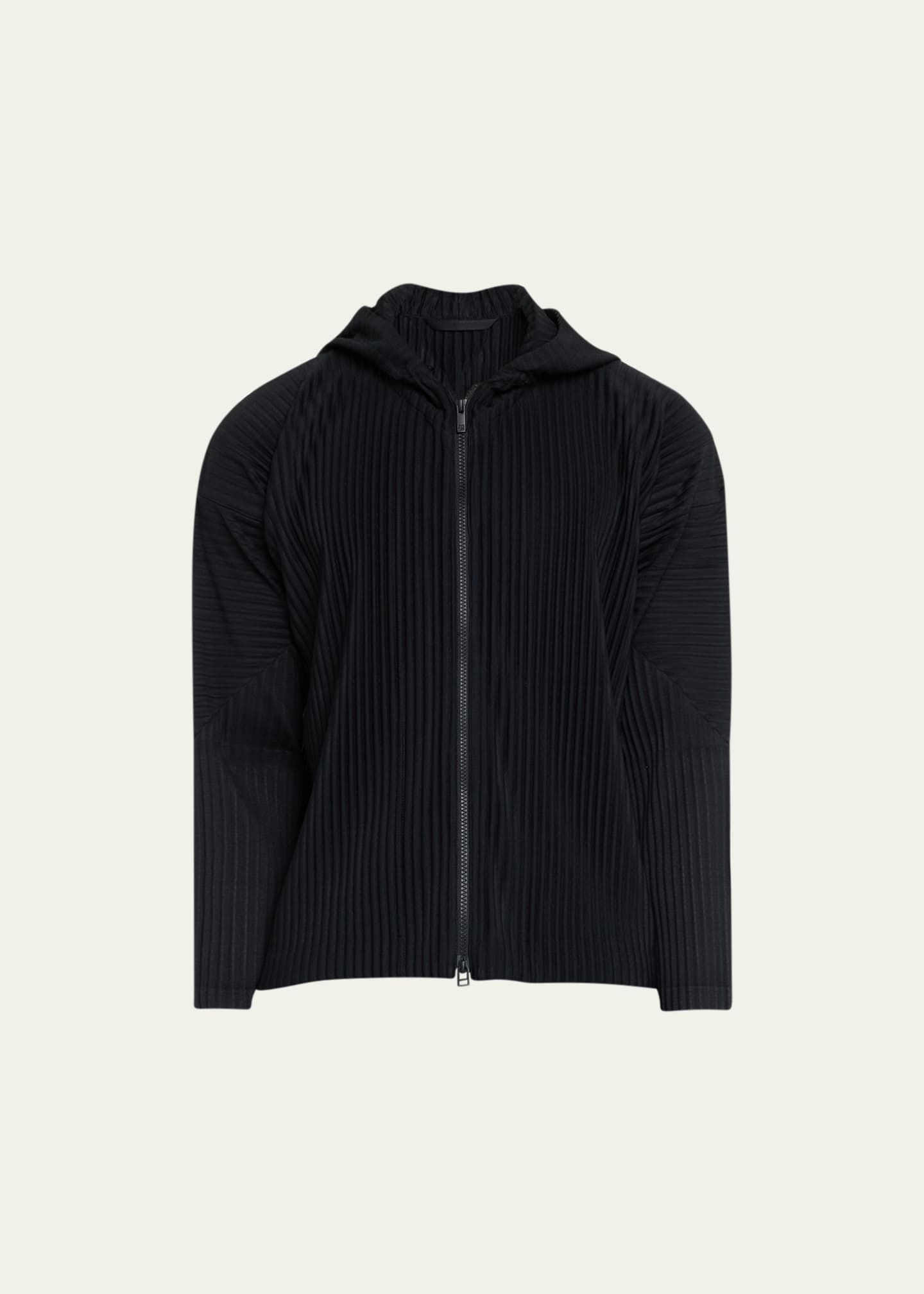 Homme Plisse Issey Miyake Men s Pleated Polyester Zip Hoodie