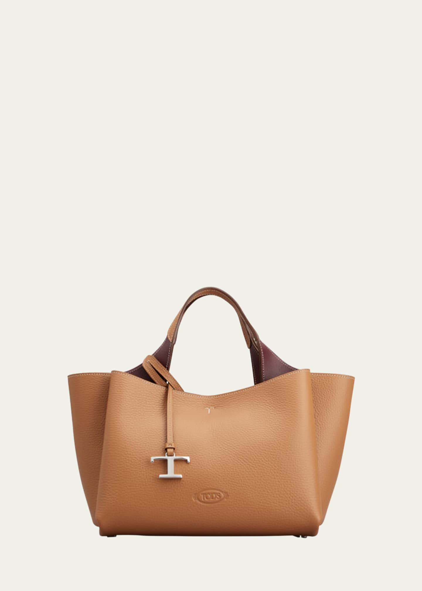 【TOD'S】LEATHER TOTE BAG Tod's Leather Shopper Tote Bag | Neiman Marcus