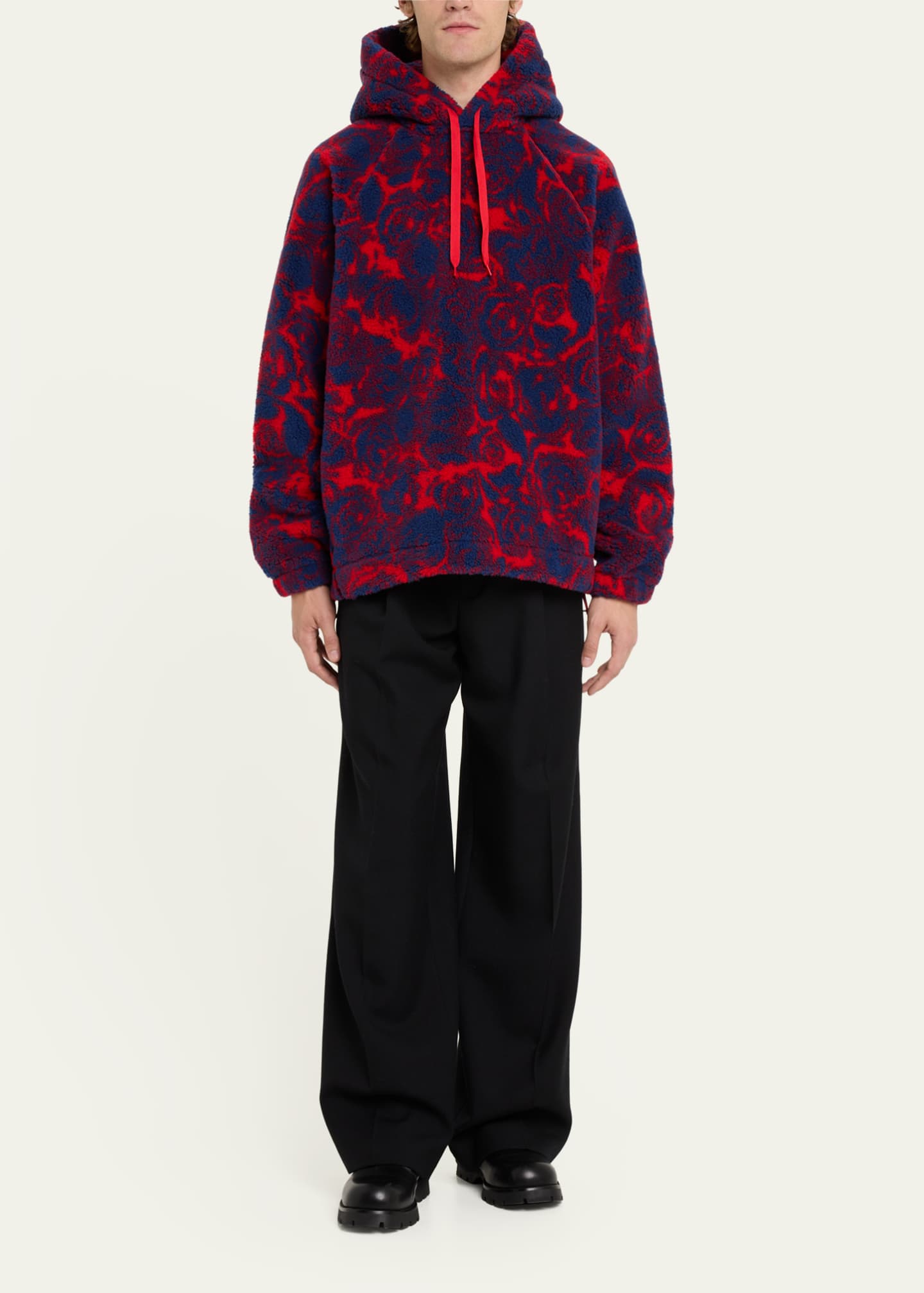 Rose print hoodie men's shop
