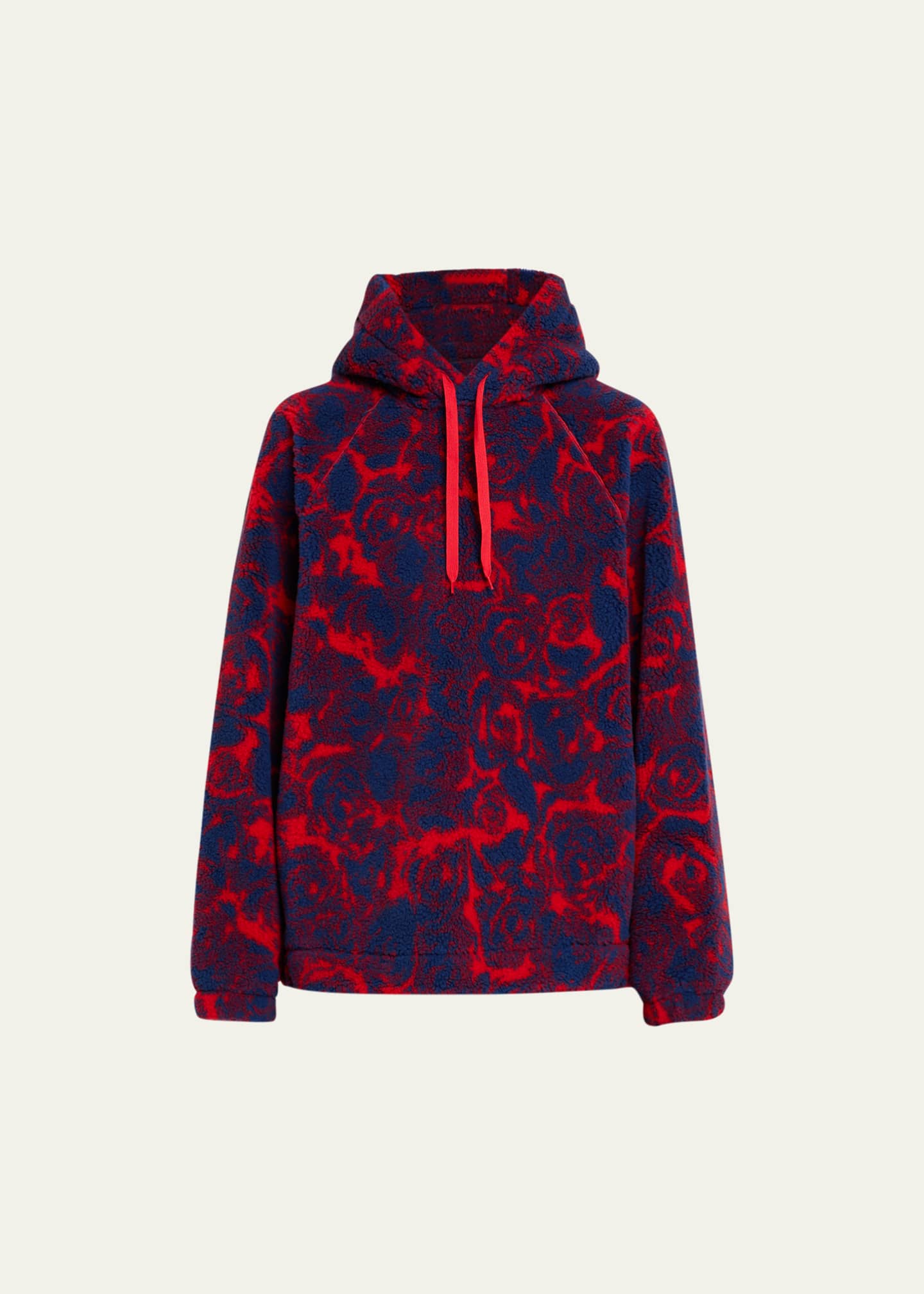 Burberry Men's Rose-Print Fleece Hoodie