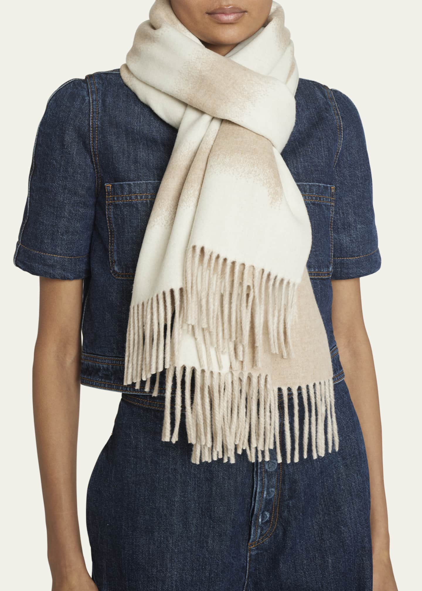 Loewe Blurred Wool Cashmere Scarf Bergdorf Goodman