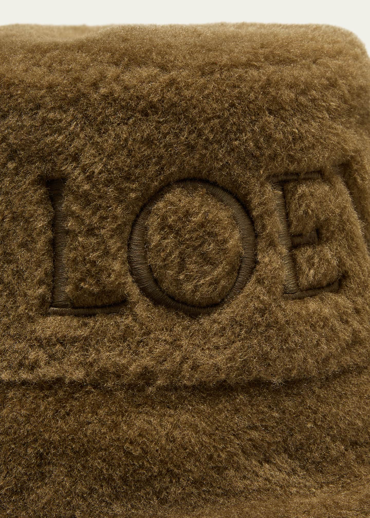Loewe Embroidered Logo Shearling Bucket Hat Image 2 of 2