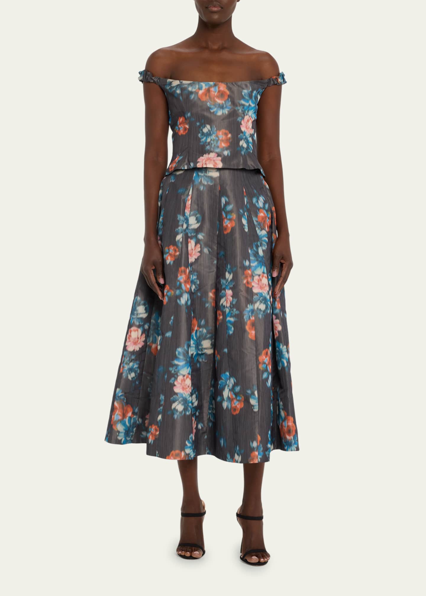 Markarian Floral Ikat OffShoulder Corset Top Bergdorf Goodman