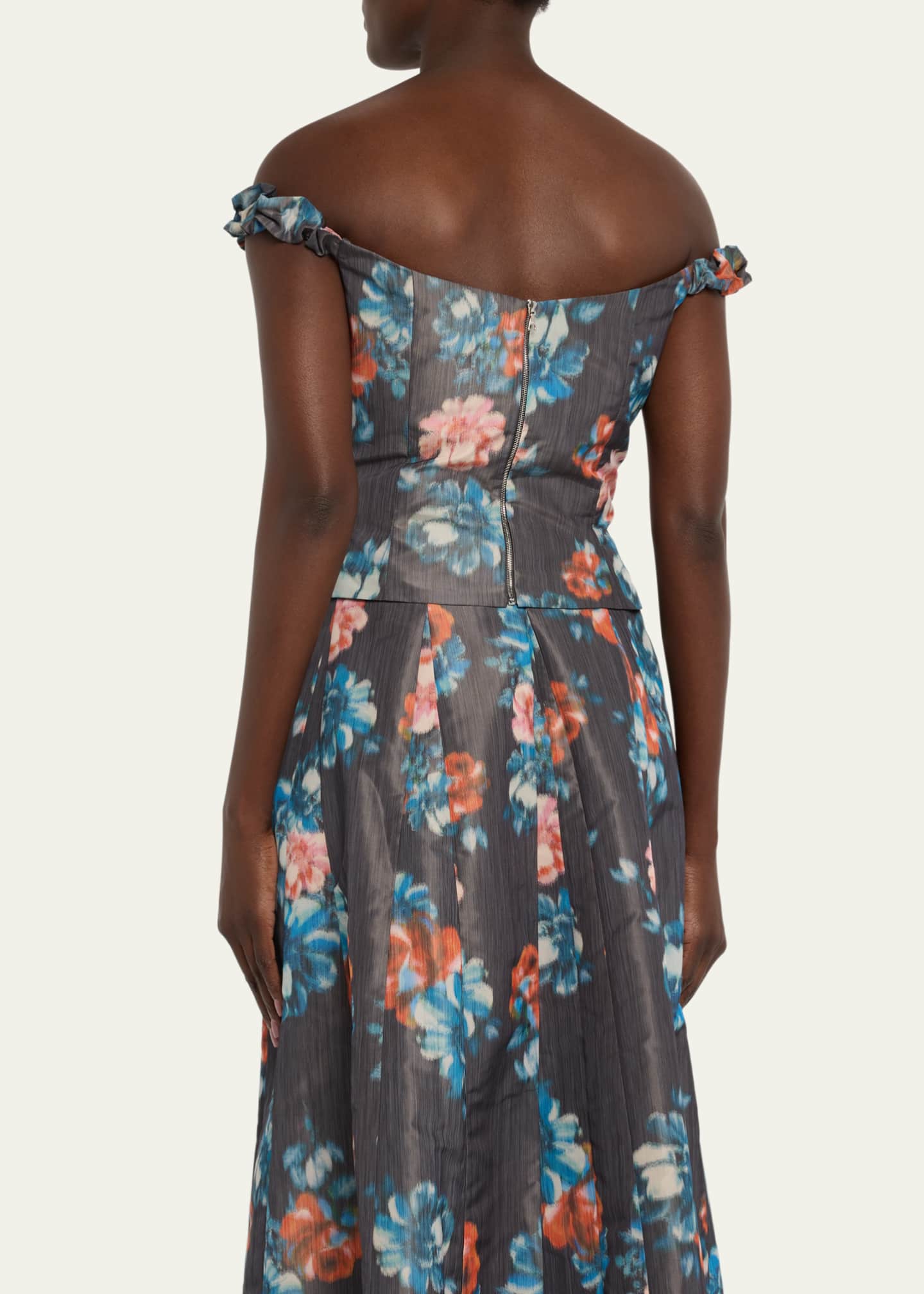 Markarian Floral Ikat OffShoulder Corset Top Bergdorf Goodman