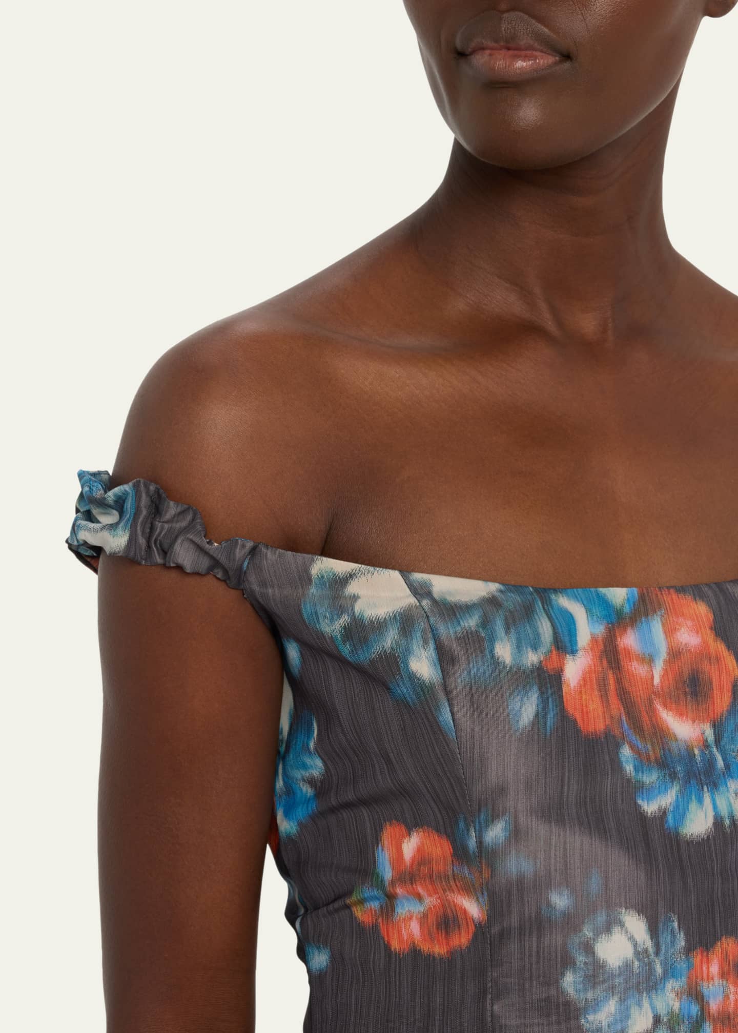 Markarian Floral Ikat OffShoulder Corset Top Bergdorf Goodman