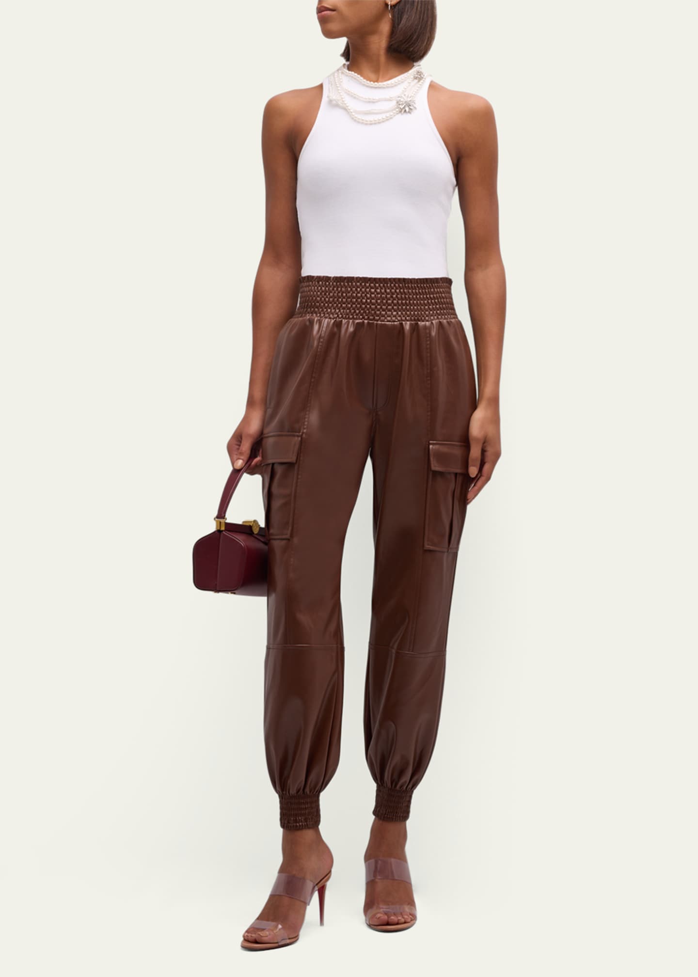 Cinq a Sept Jenning Vegan Leather Cargo Pants Image 2 of 5