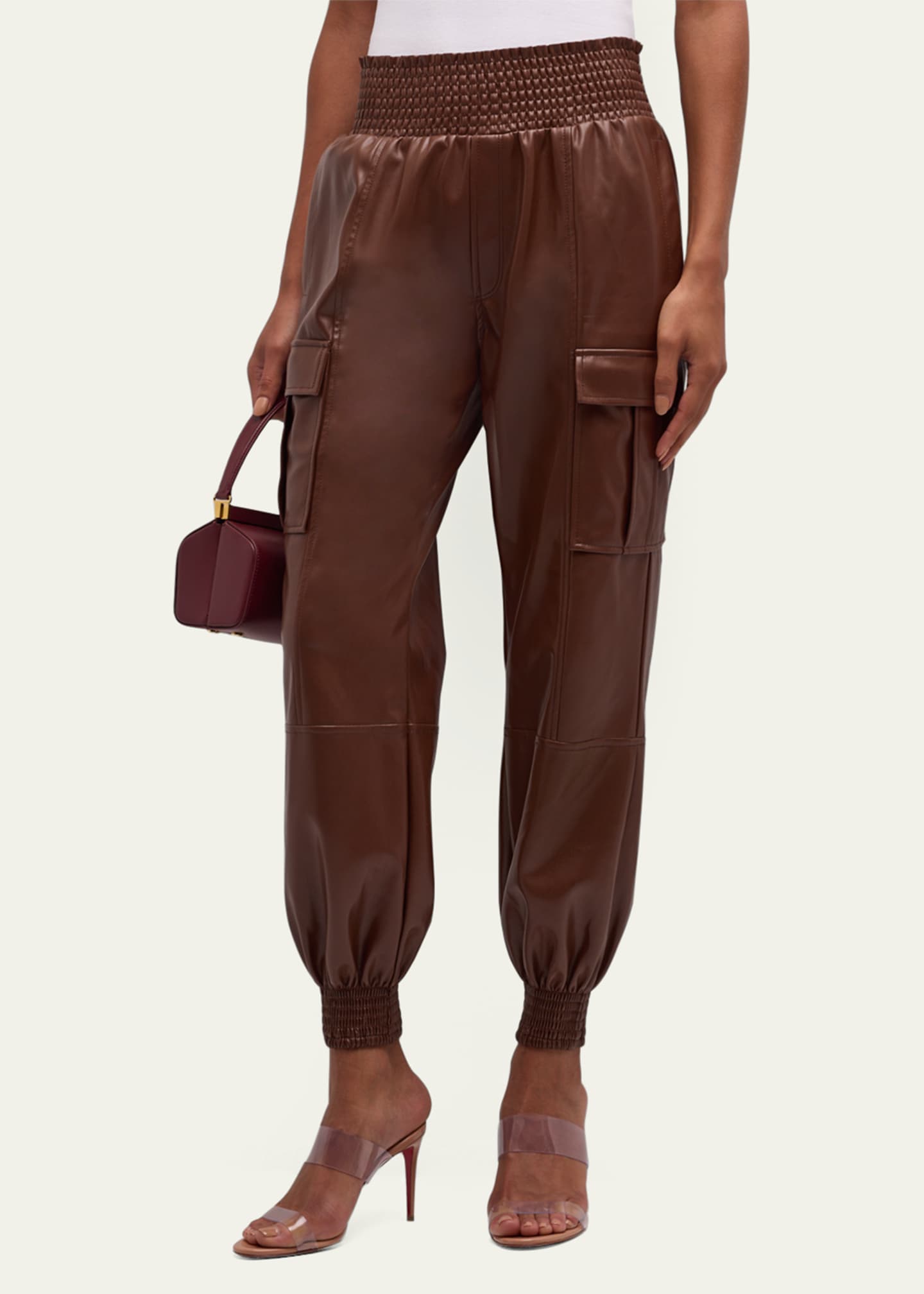 Cinq a Sept Jenning Vegan Leather Cargo Pants Image 4 of 5
