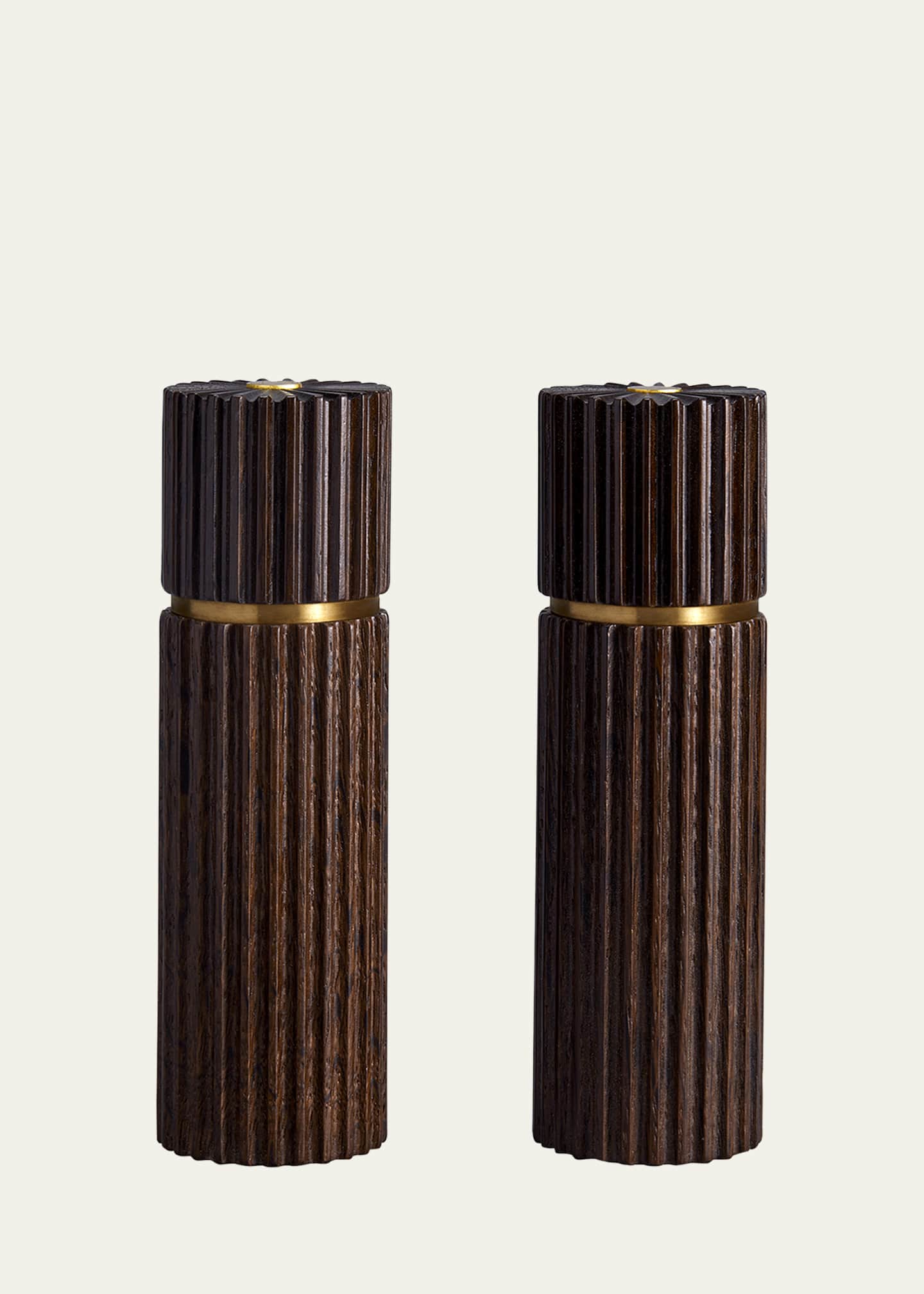 L'Objet Ionic Salt & Pepper Mills, Smoked Oak Image 1 of 4