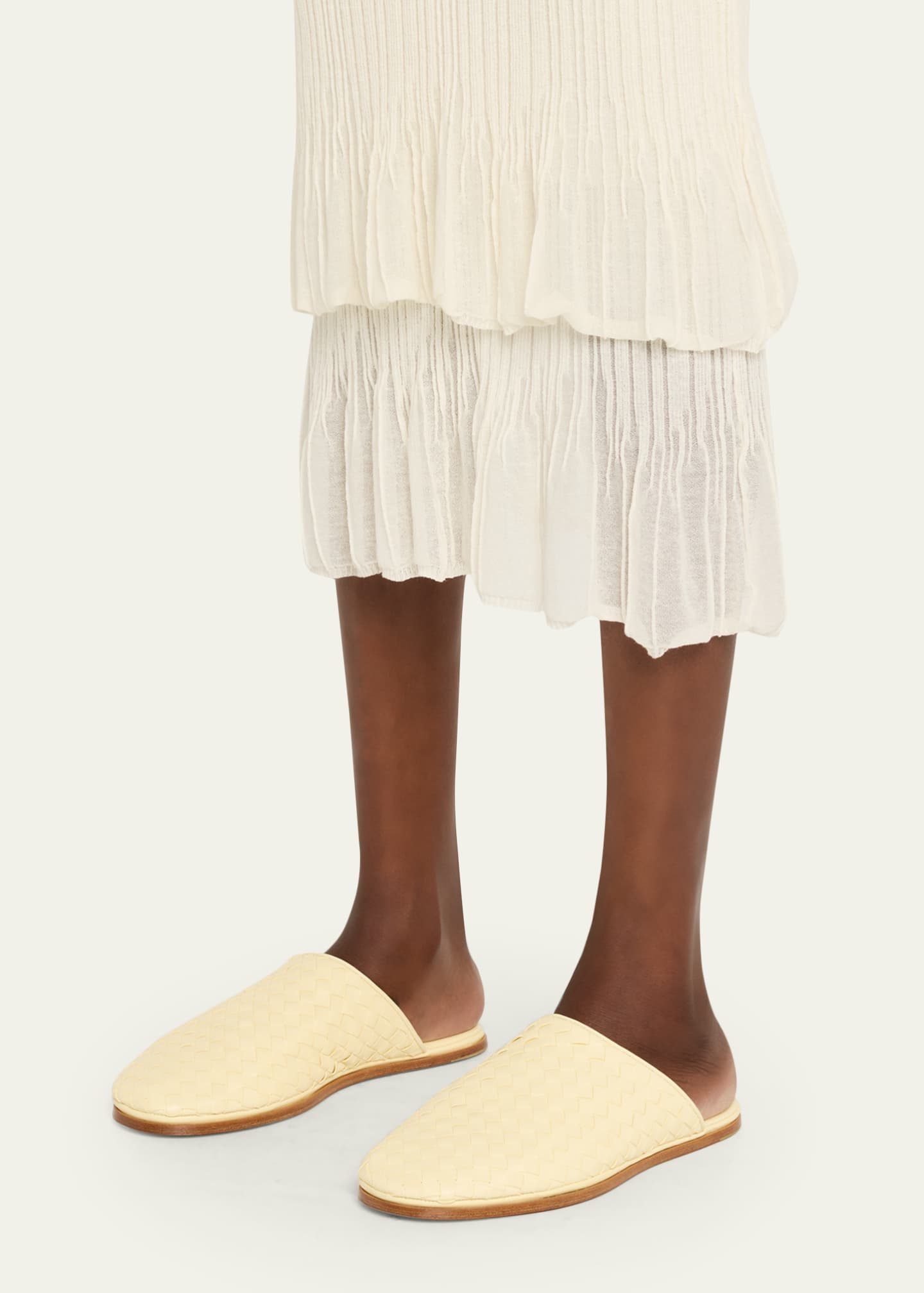 Bottega Veneta Intrecciato Woven Leather Mule Slippers
