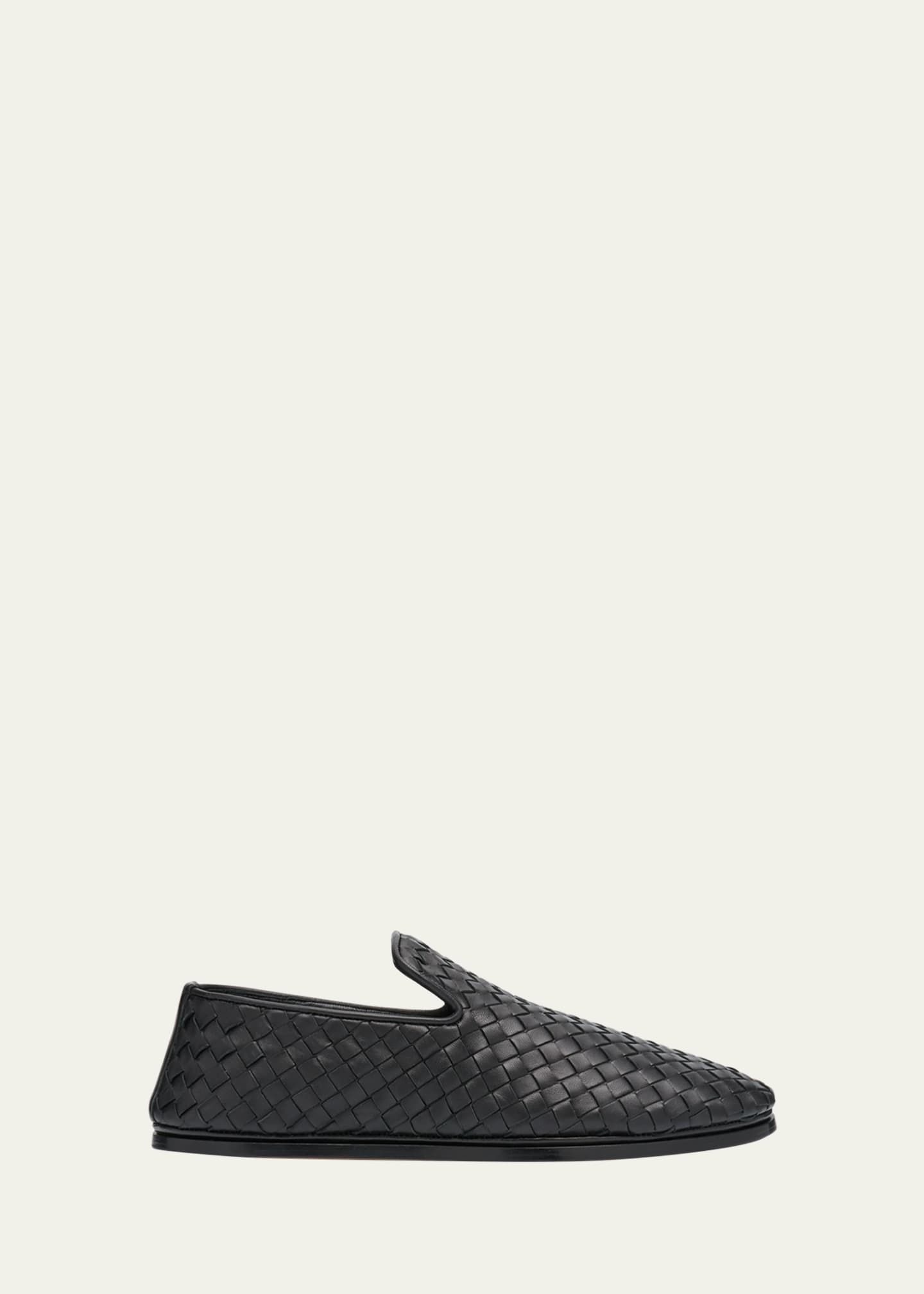 Bottega Veneta Intrecciato Woven Leather Slipper Loafers Nero