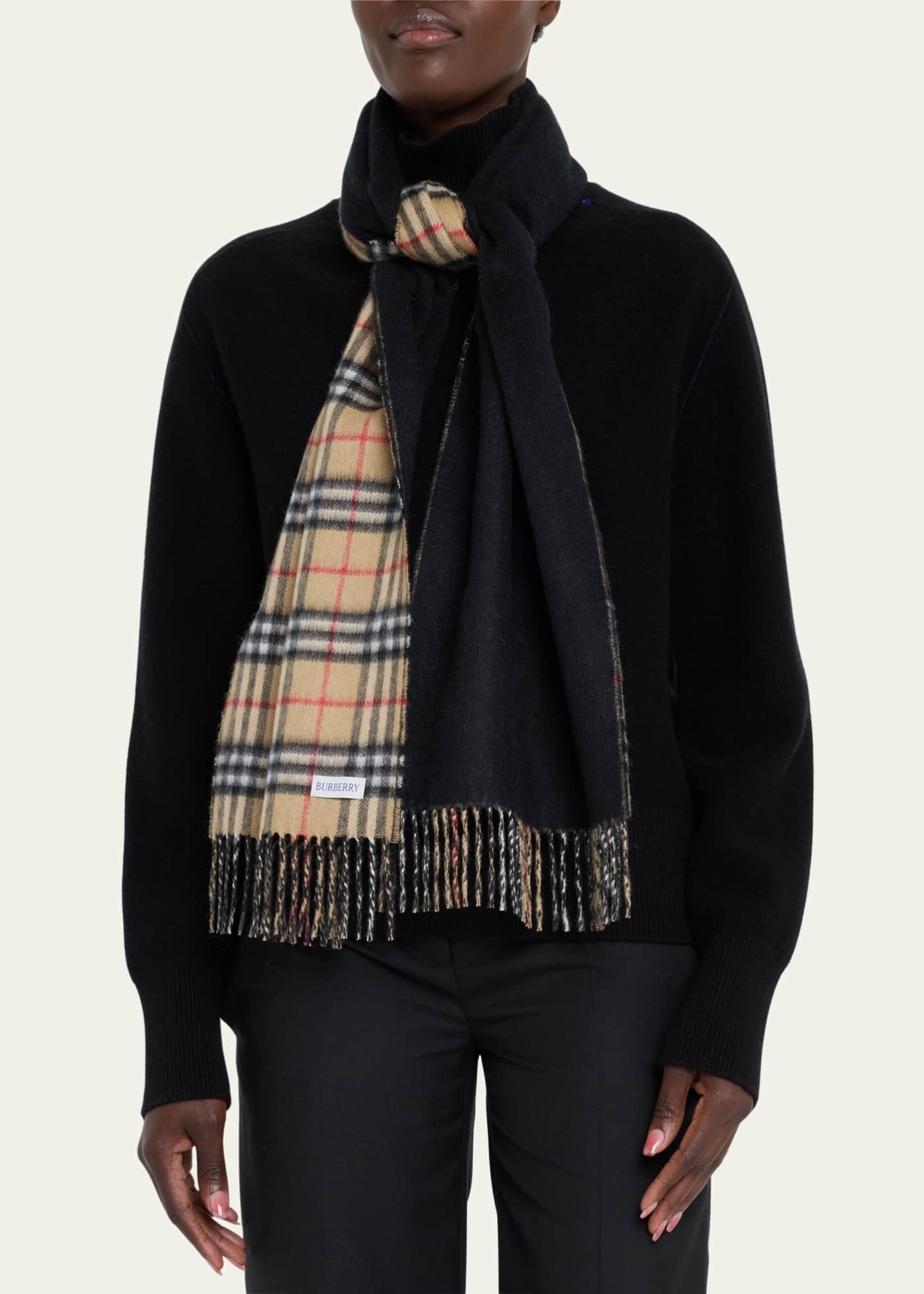 Burberry classic vintage check cashmere scarf discount