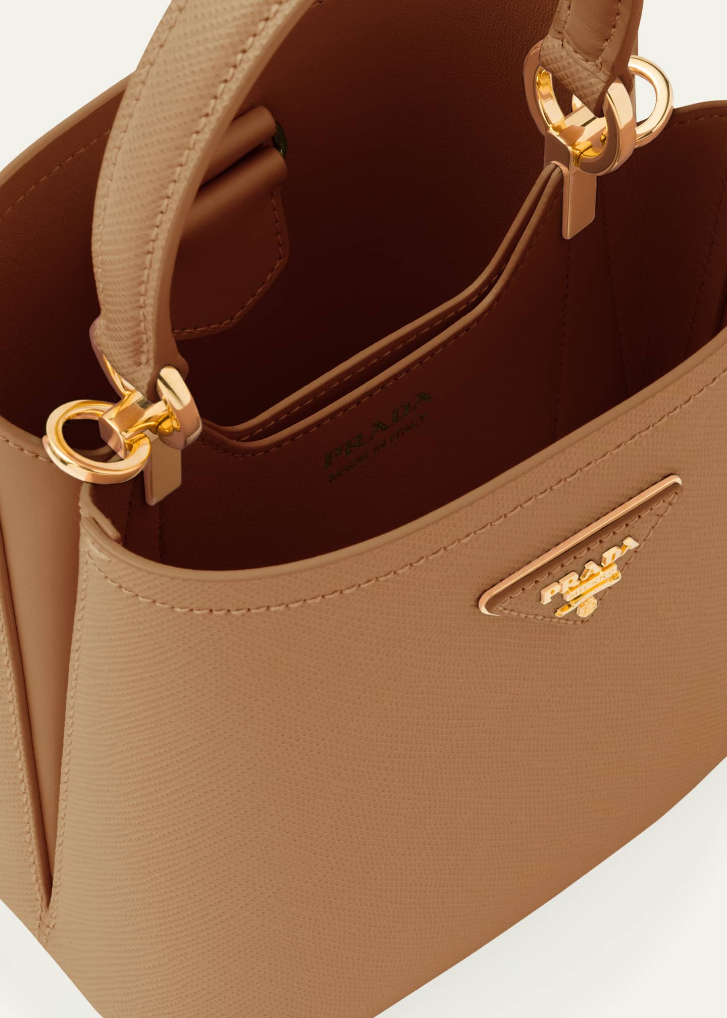 Prada Small Saffiano Leather Prada Panier Bag Top Handle