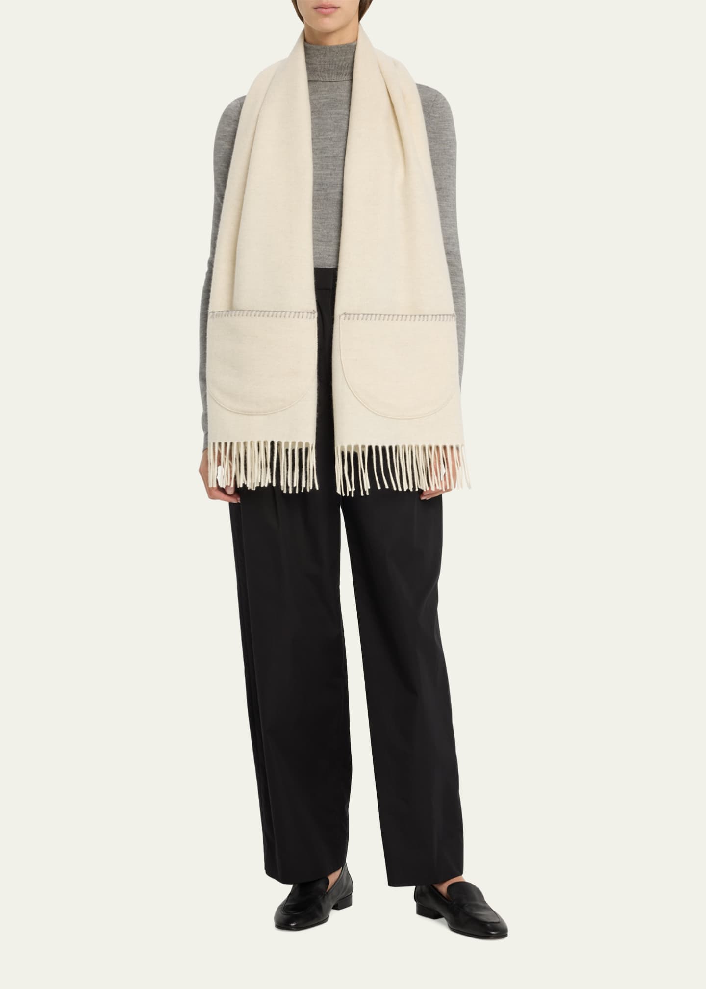 Alonpi Tiny Reversible Silk & Cashmere Scarf Image 2 of 4