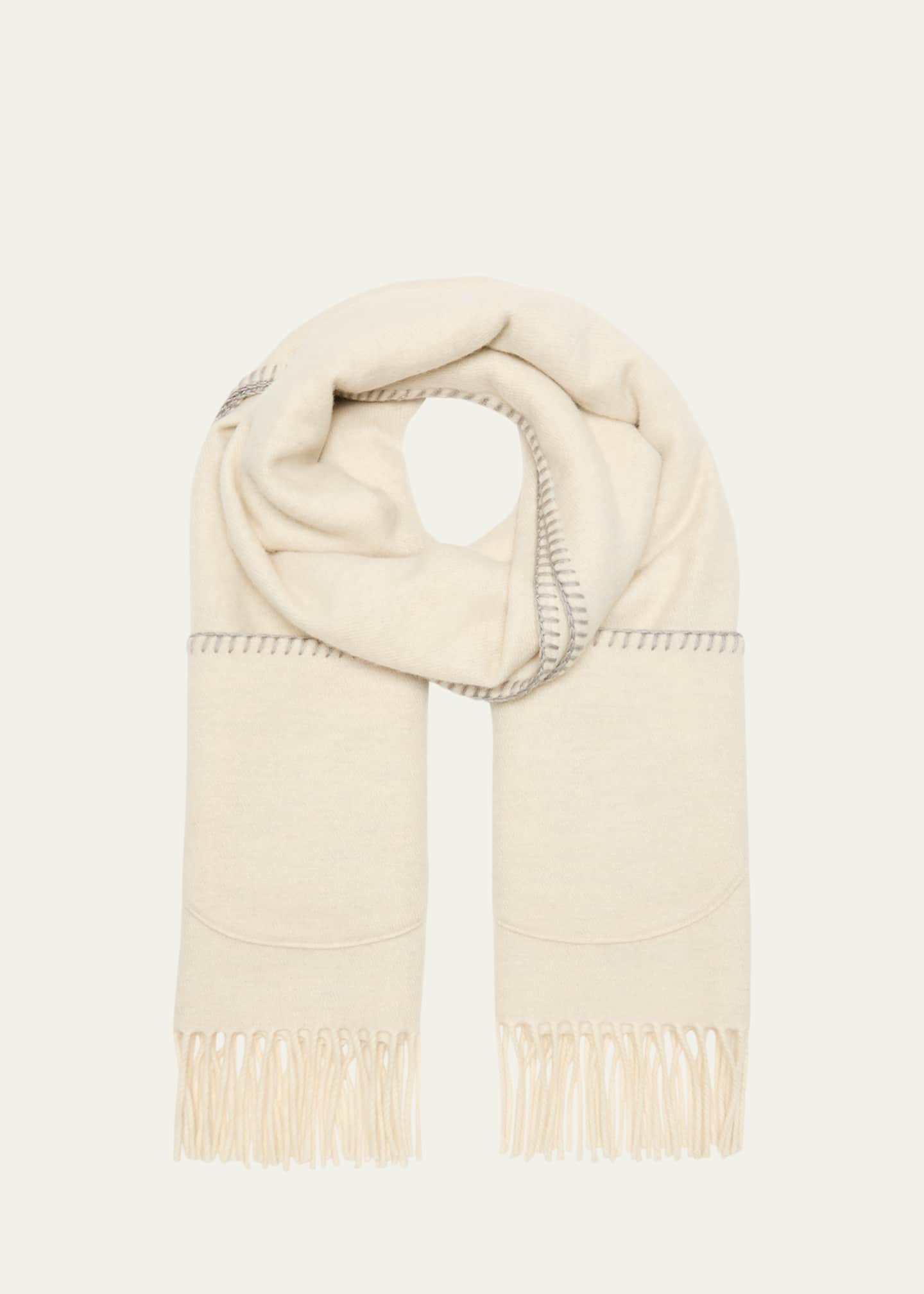 Alonpi Tiny Reversible Silk & Cashmere Scarf Image 1 of 4