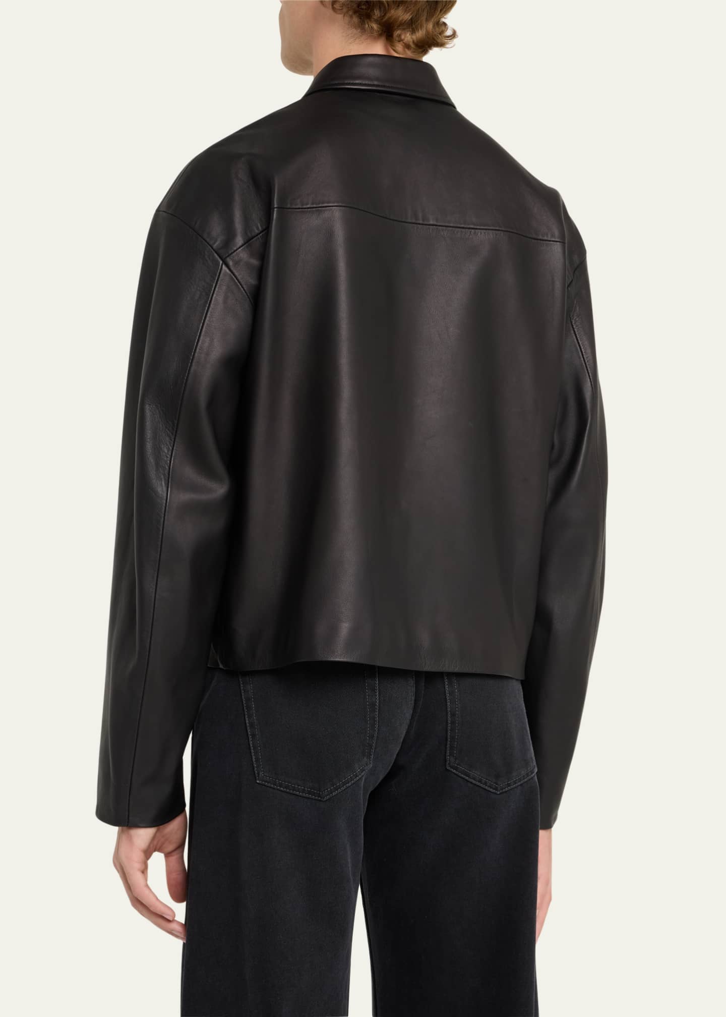 John Elliott Men's Cropped Leather Blouson Jacket Bergdorf Goodman