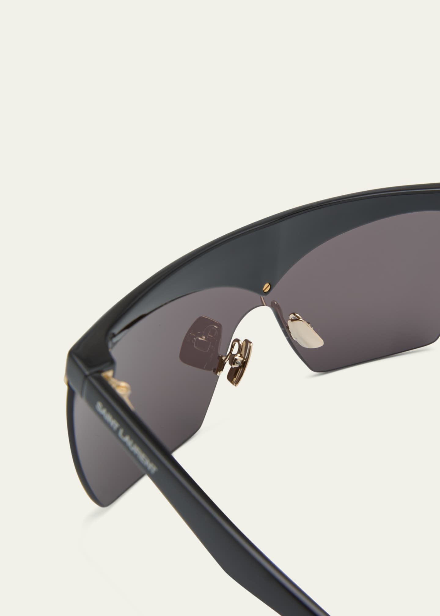 Saint Laurent Logo Acetate Shield Sunglasses Image 2 of 3