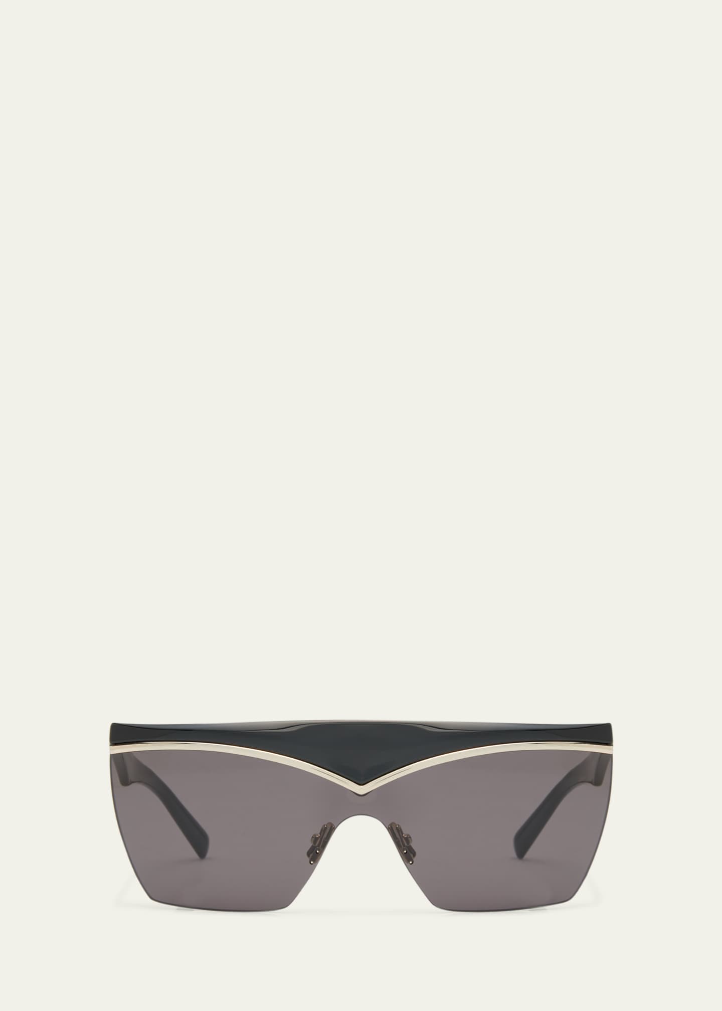 Saint Laurent Logo Acetate Shield Sunglasses Image 1 of 3
