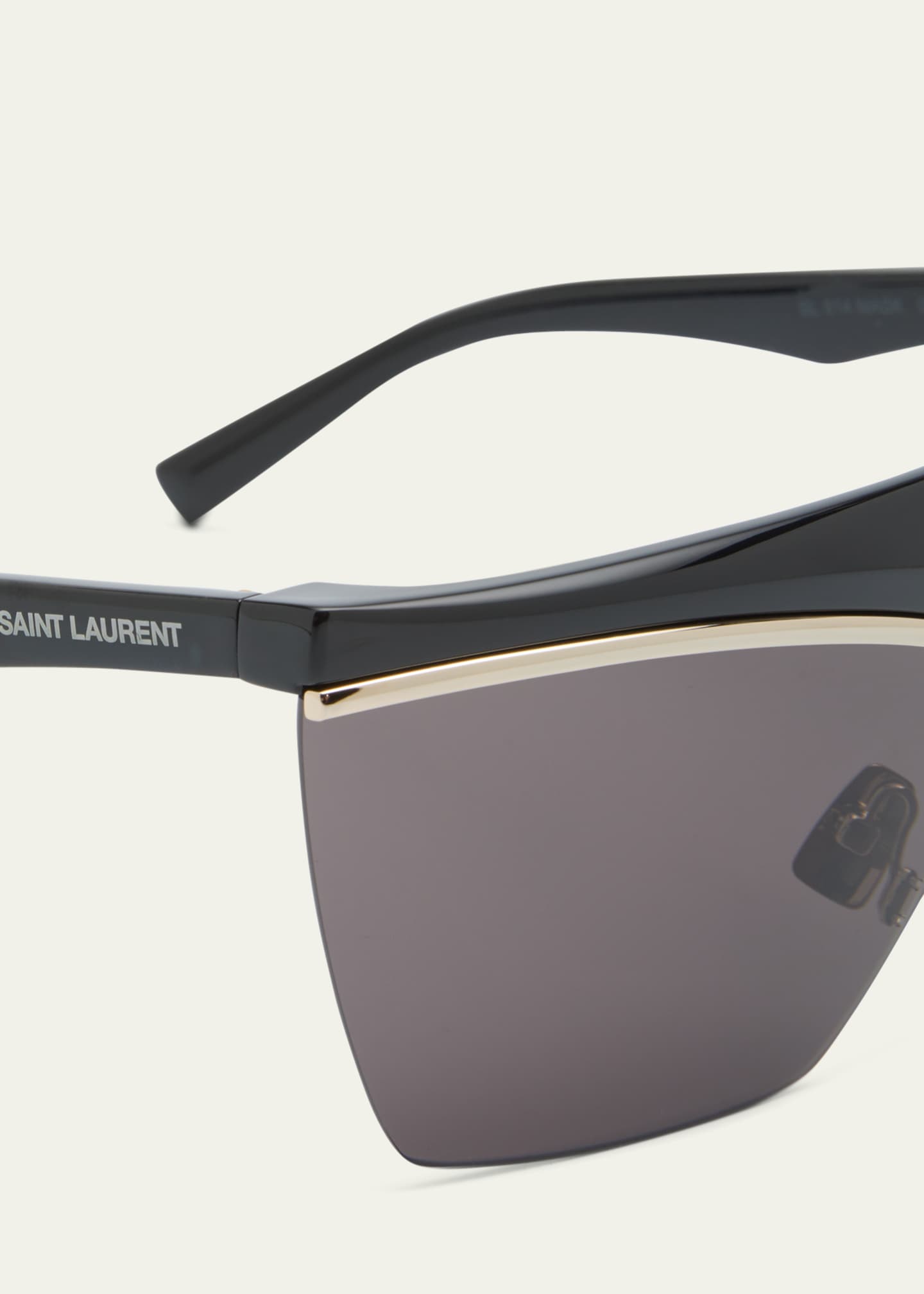 Saint Laurent Logo Acetate Shield Sunglasses Image 3 of 3