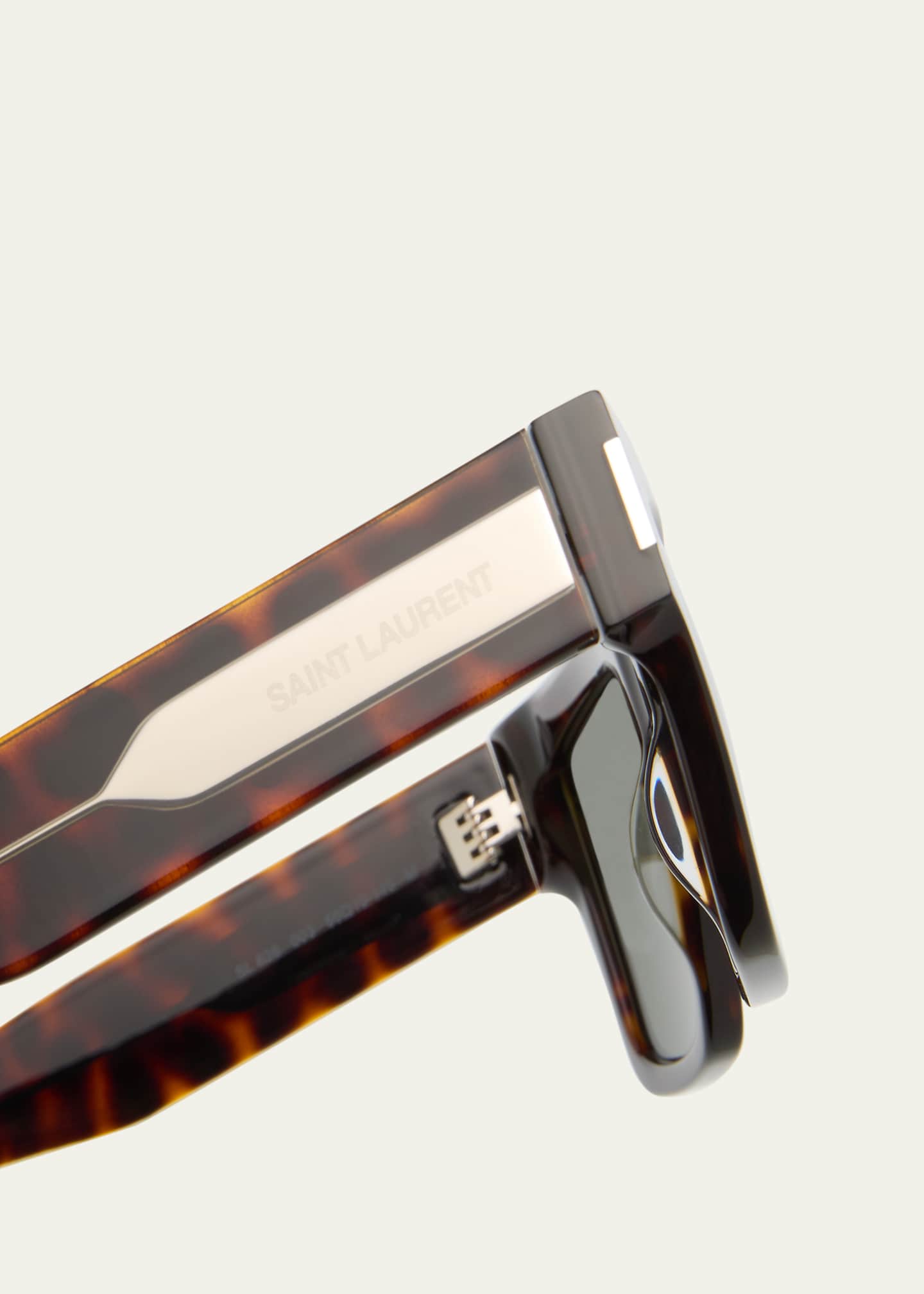 Saint Laurent Men's SL 628 Acetate Rectangle Sunglasses Image 4 of 5