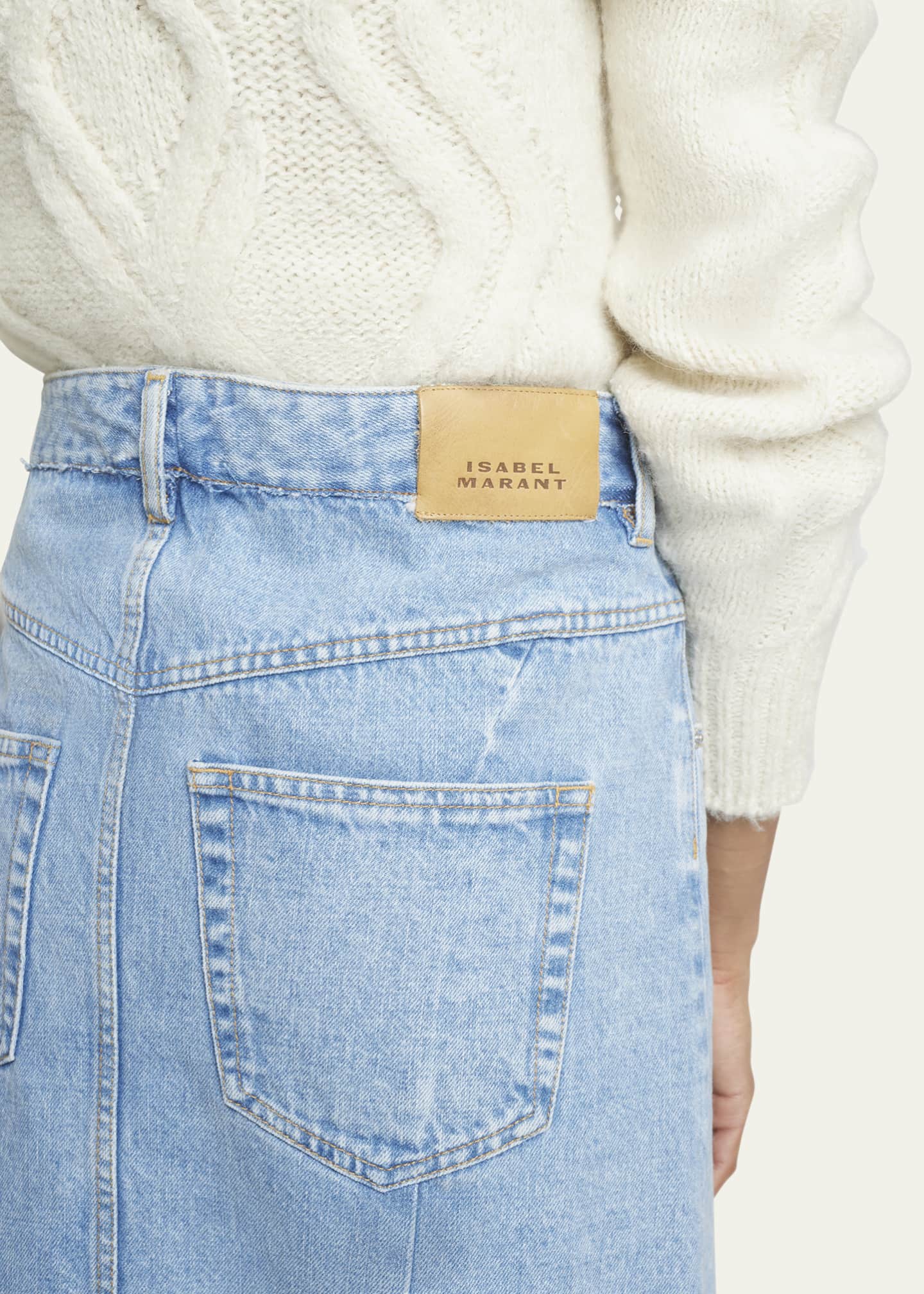 Isabel Marant Nyda Denim HighLow Skirt Bergdorf Goodman