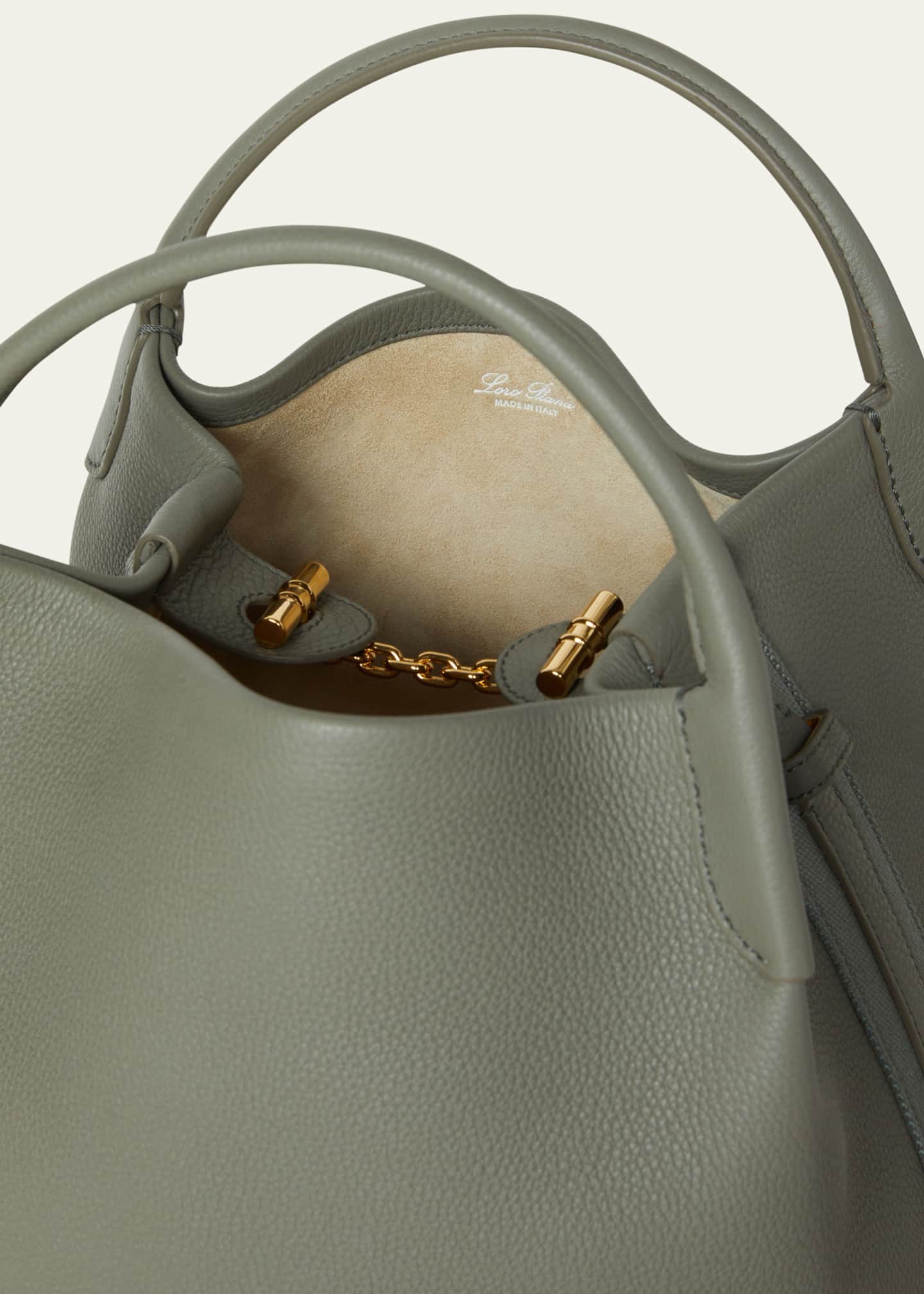 Loro Piana Bale Fine-Grain Leather Crossbody Bag