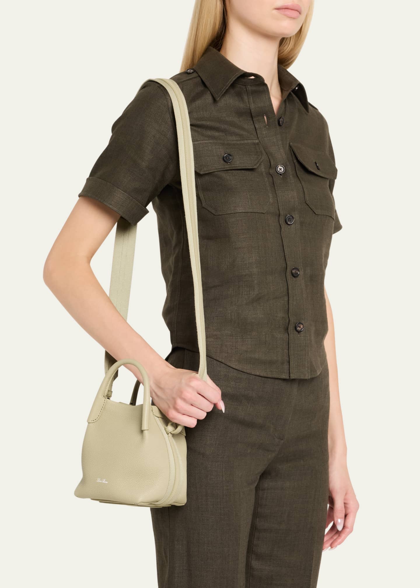 Bale Micro Grain Leather Crossbody Bag