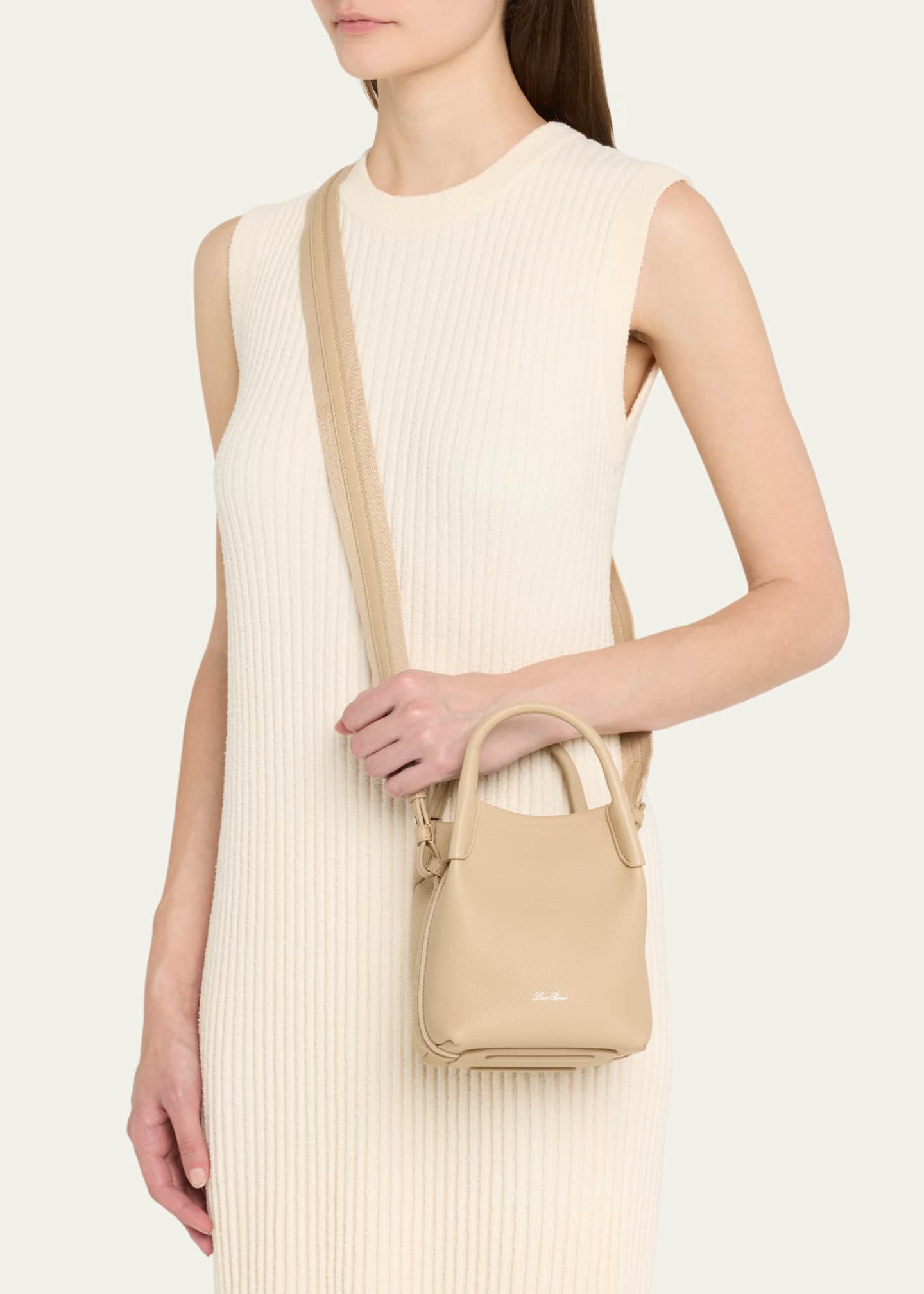 Loro Piana Bale Micro Grain Leather Crossbody Bag Image 2 of 6