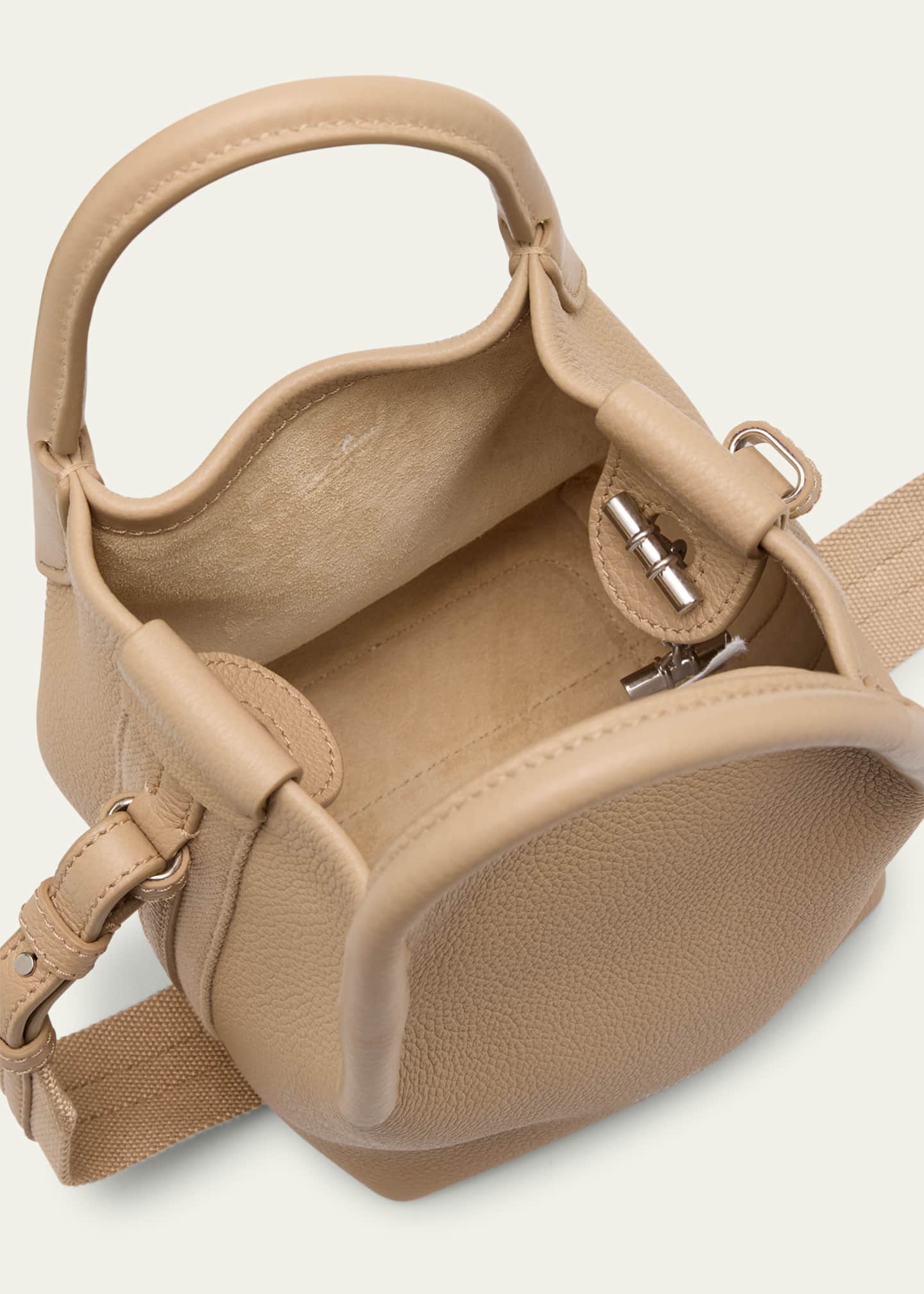 Loro Piana Bale Micro Grain Leather Crossbody Bag Image 4 of 6