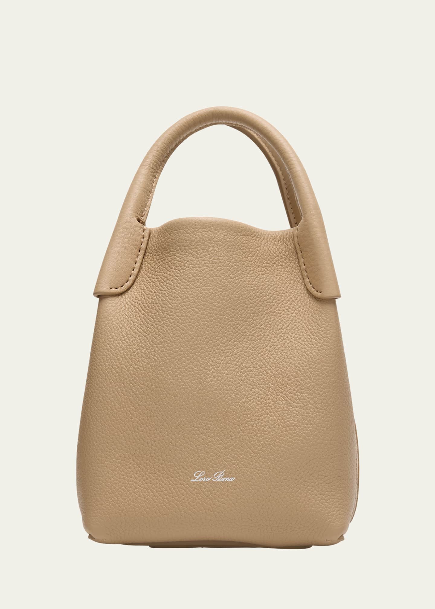 Loro Piana Bale Micro Grain Leather Crossbody Bag Image 1 of 6