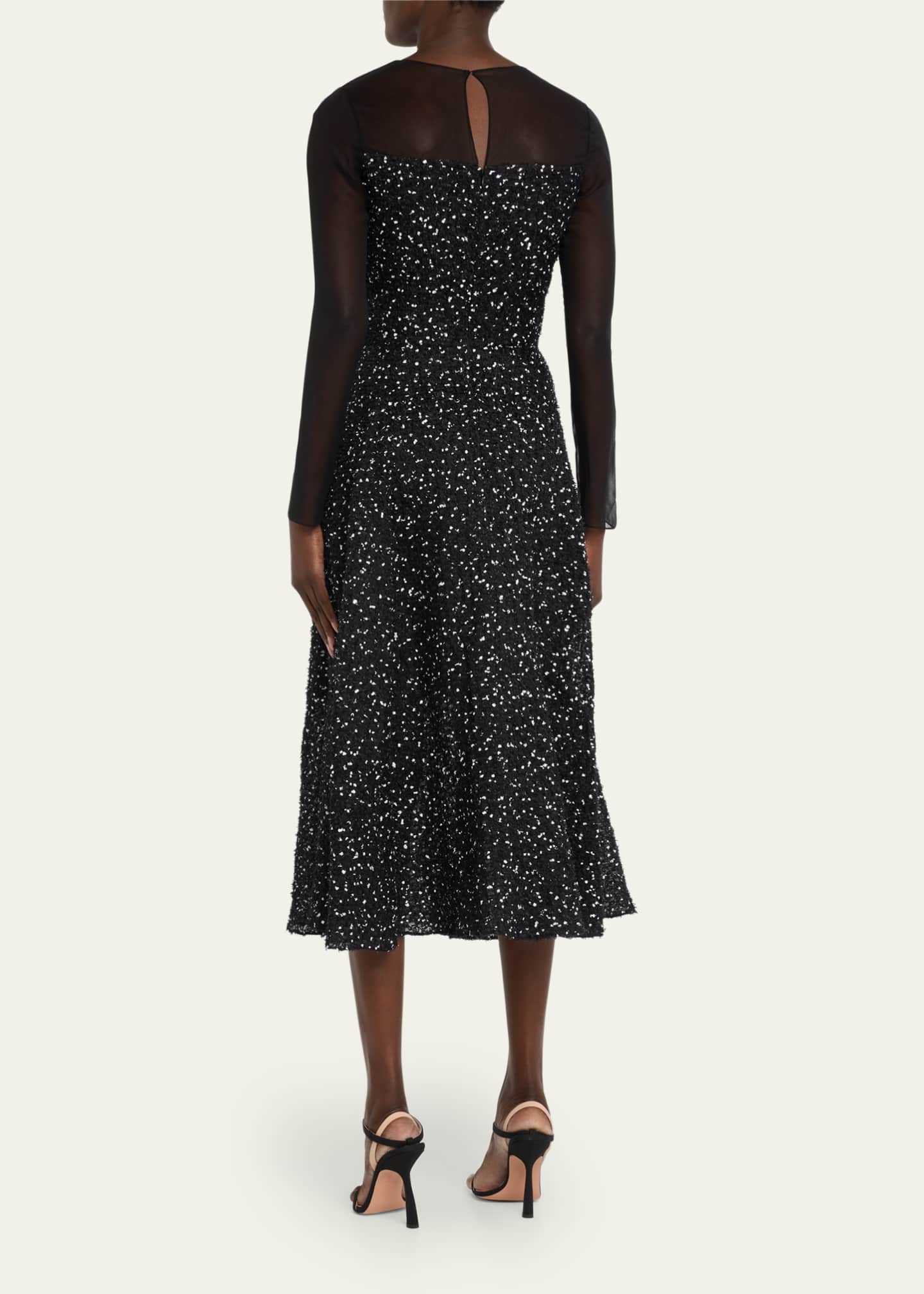 Oscar de la Renta Illusion Eyelash Fil Coupe Midi Dress Bergdorf