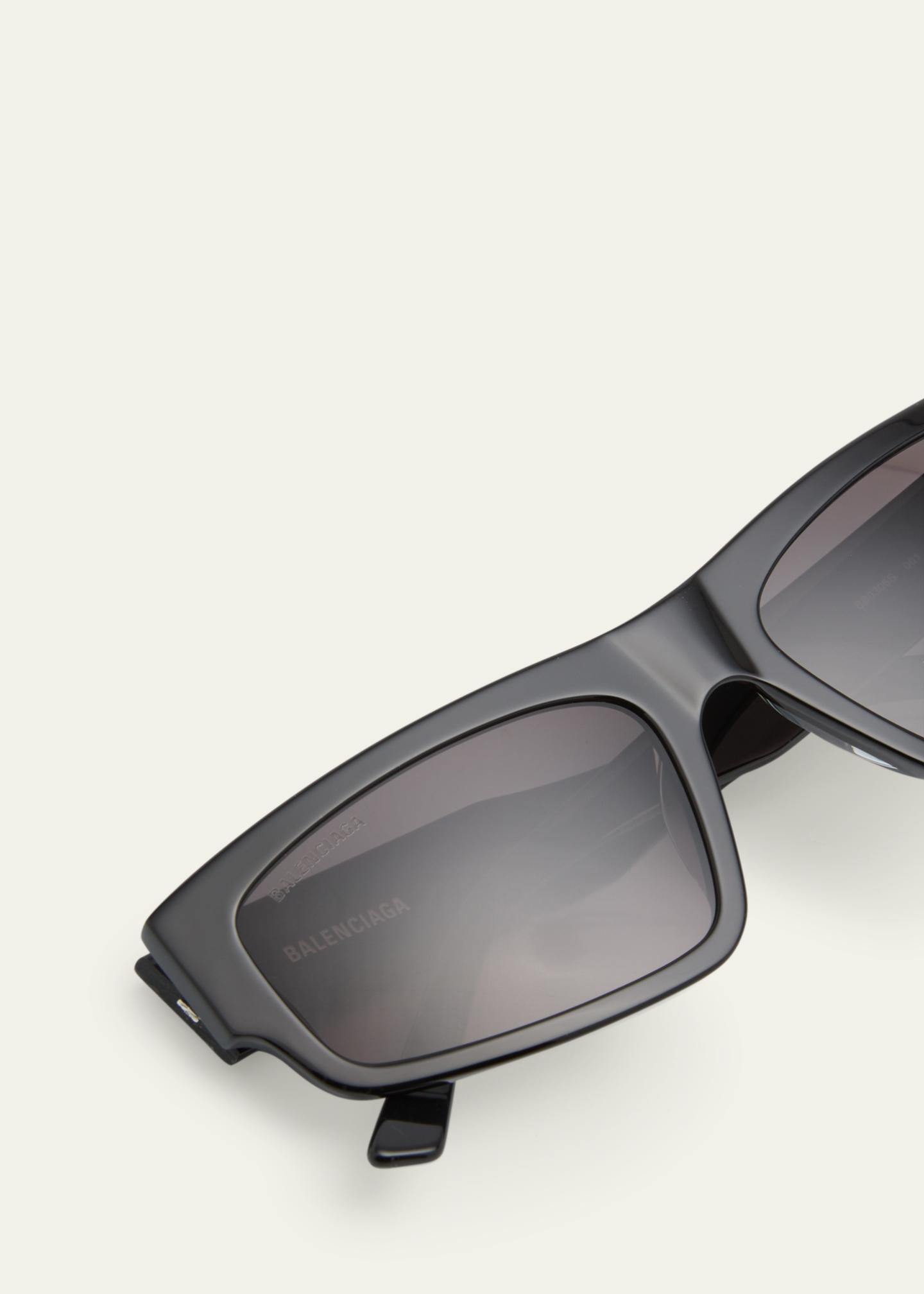 Balenciaga Logo Acetate Rectangle Sunglasses - Bergdorf Goodman display picture 3