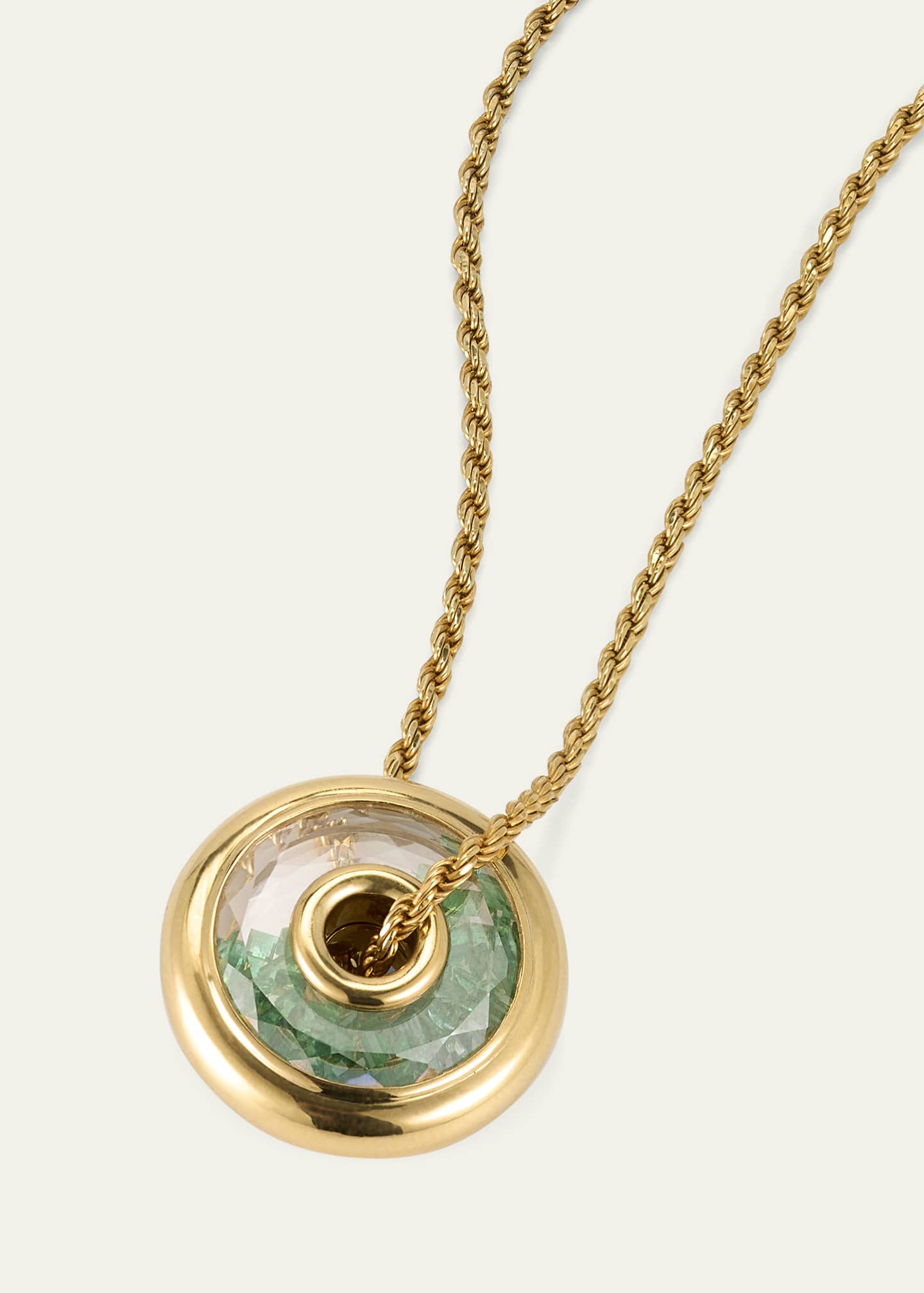 Moritz Glik 18k Yellow Gold Emerald Shaker Pendant Necklace Image 3 of 4