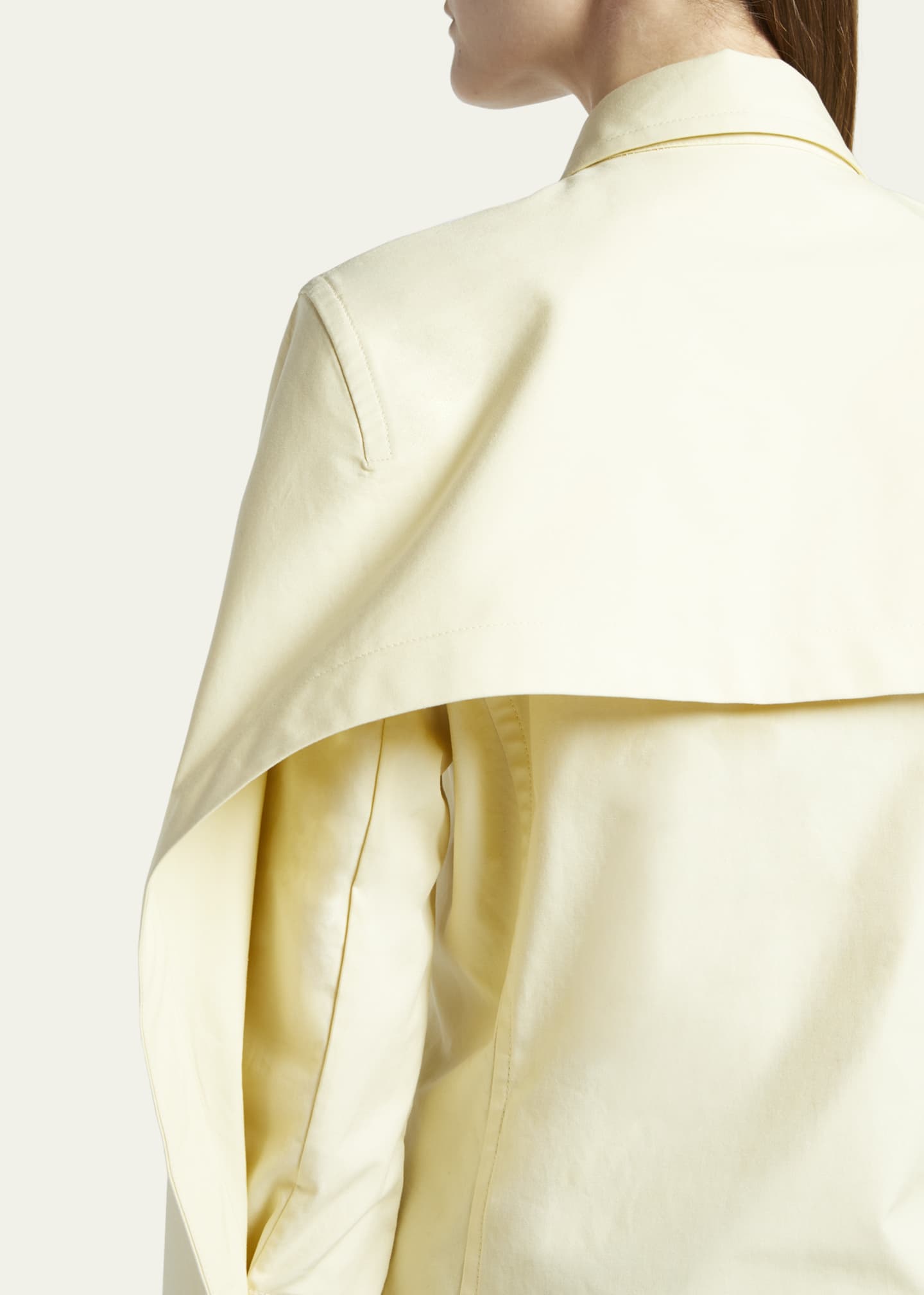 Bottega Veneta Compact Cotton Canvas Shirt with Elongated Storm Flap ...