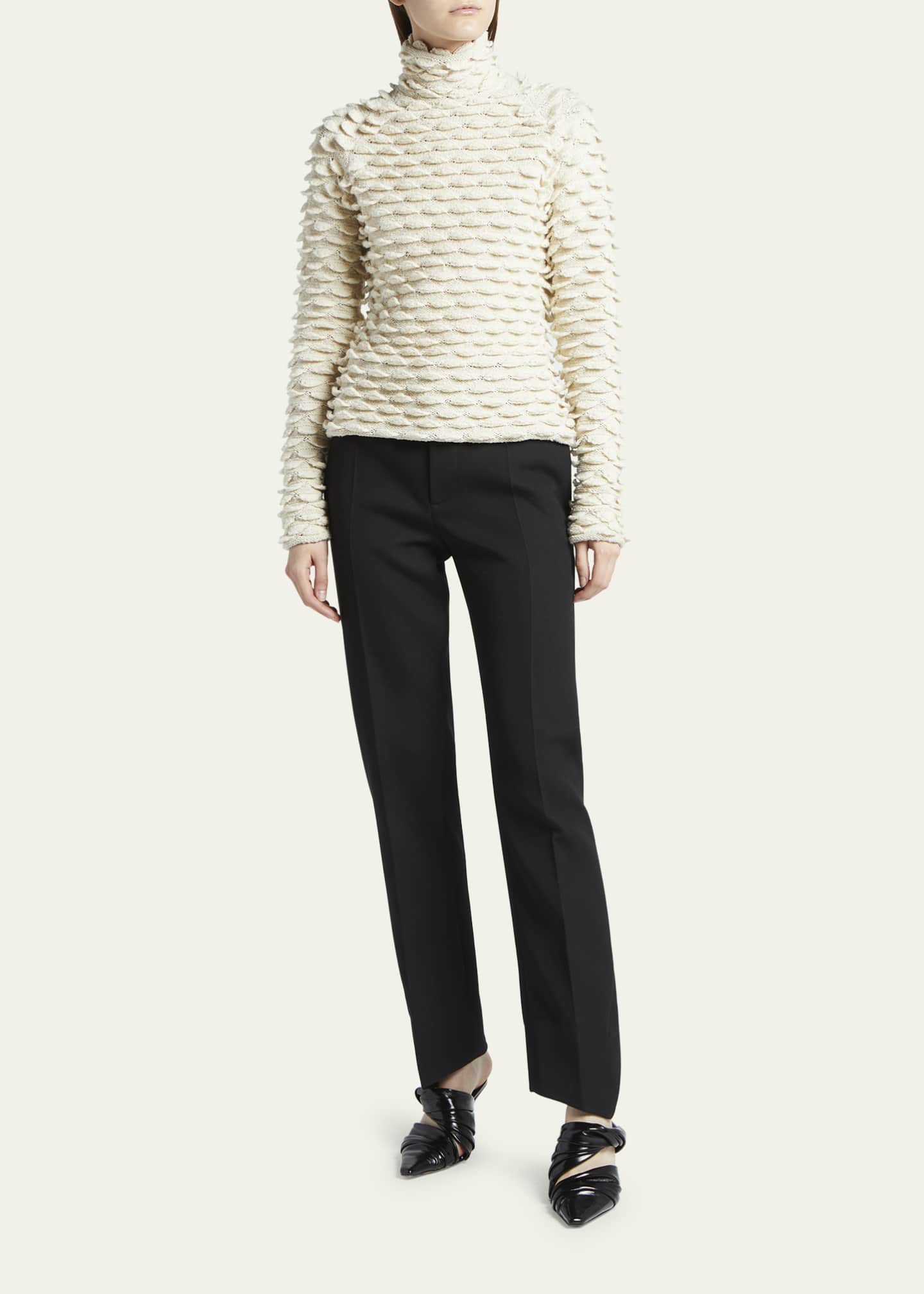 Bottega Veneta Fish Scale Wool High-Neck Sweater - Bergdorf Bottega Veneta Fish Scale Wool High-Neck Sweater - Bergdorf