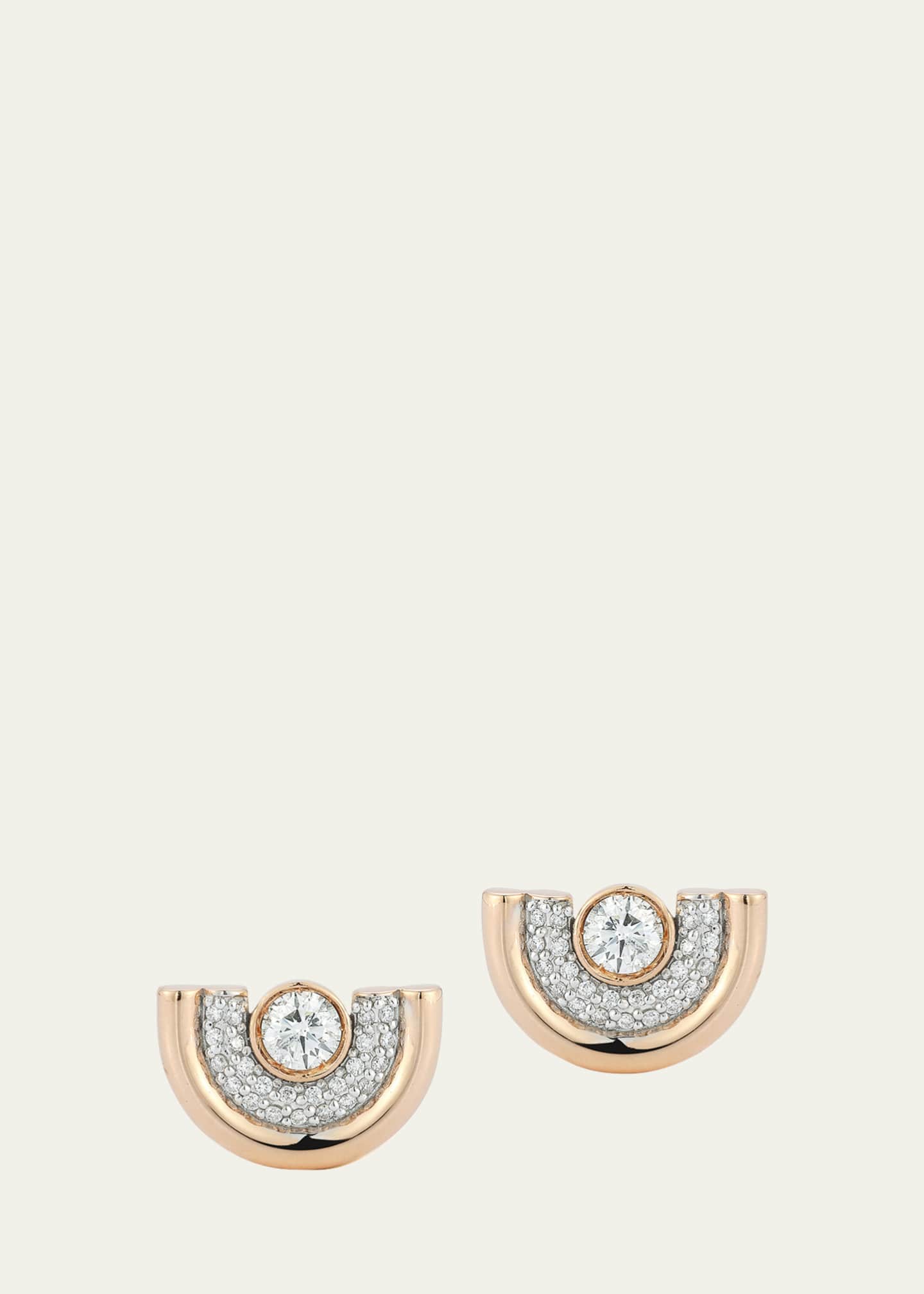Walters Faith Thoby 18K Rose Gold Diamond Tubular Stud Earrings Image 1 of 2