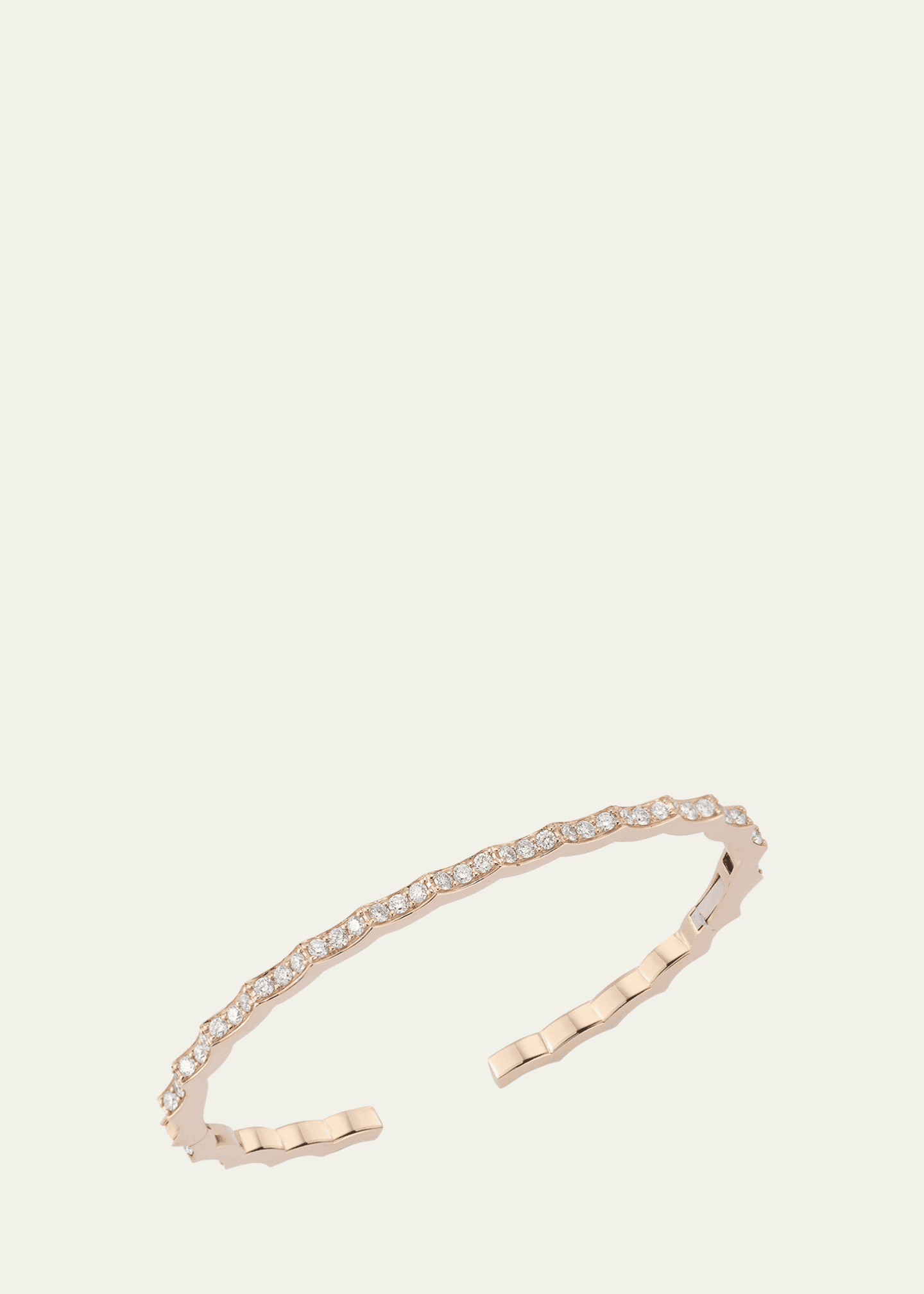 Walters Faith Clive 18K Rose Gold Diamond Scalloped Hinge Bracelet, Size 6.5 Image 3 of 3