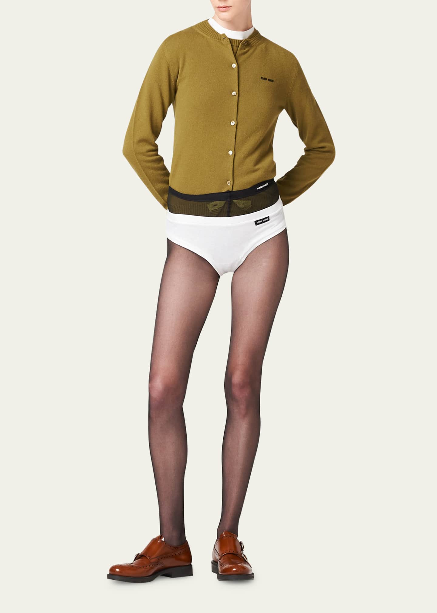 Miu Miu ジャージー パンティ Miu Miu Logo-Tab Jersey Briefs - Bergdorf Goodman