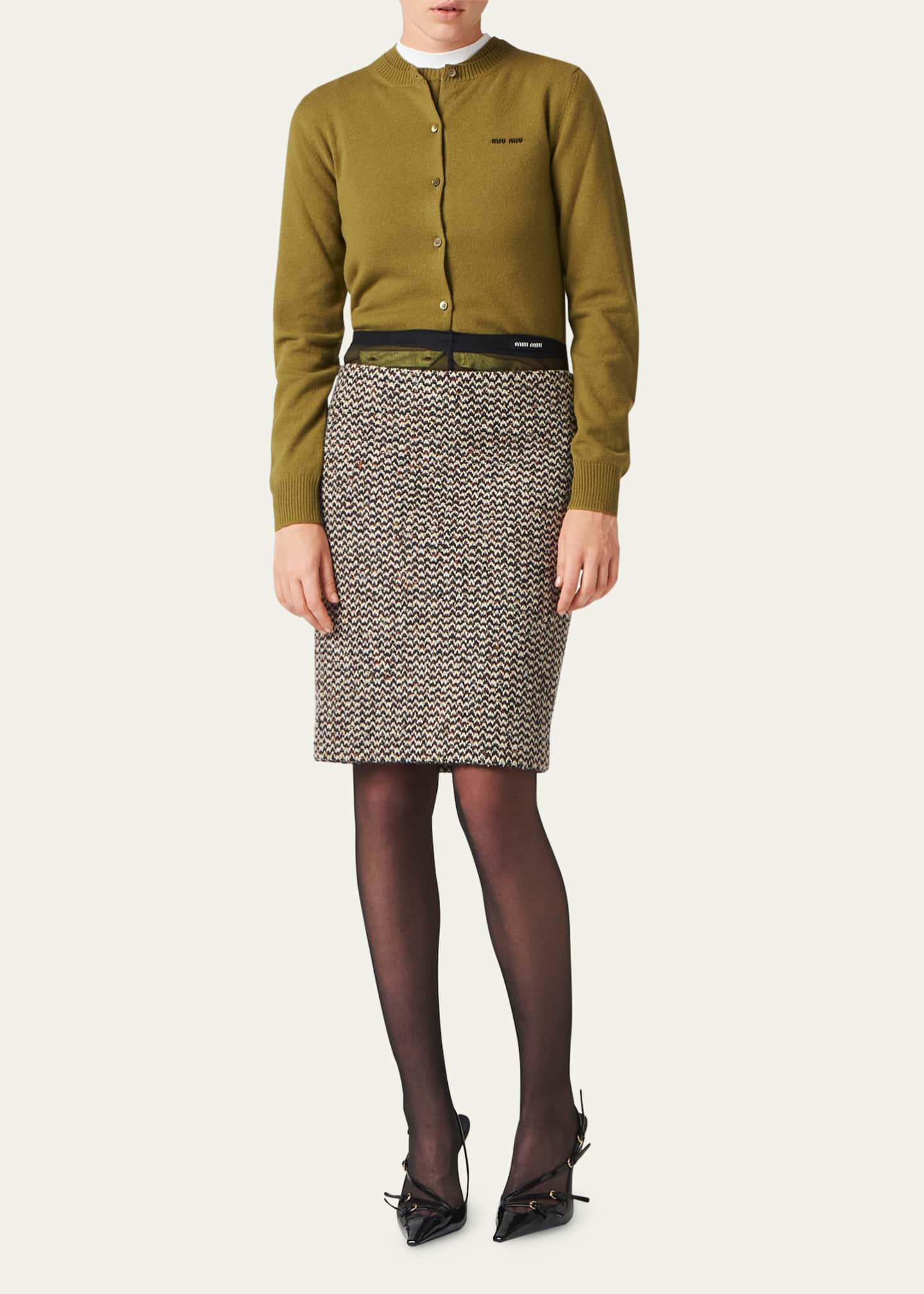 Tweed outlet pencil skirt